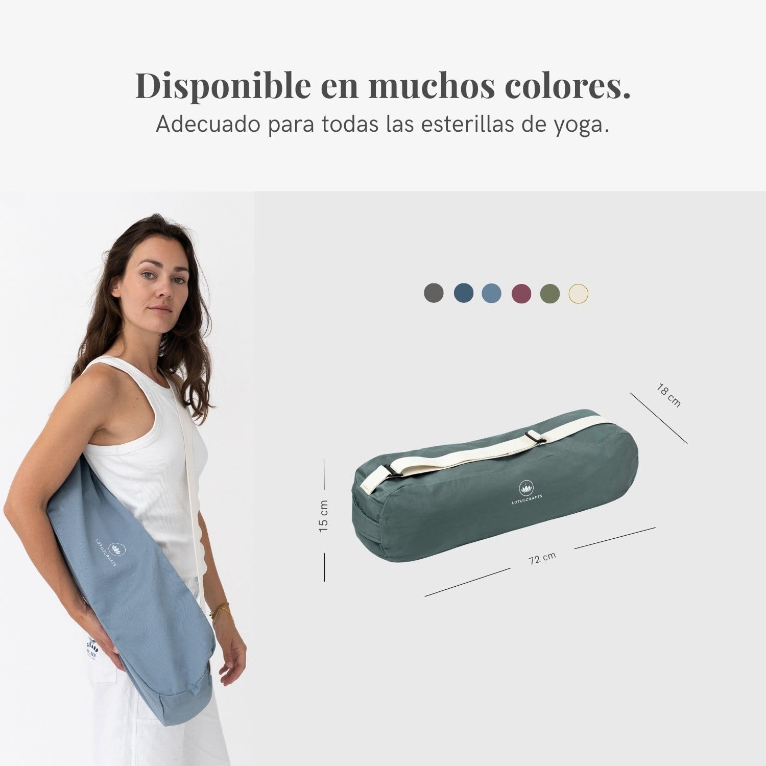 Lotuscrafts Bolsa Yoga para Esterilla PUNE - Justa y Ecológica - Funda Esterilla - Bolsa para Esterilla De Yoga y Accesorios