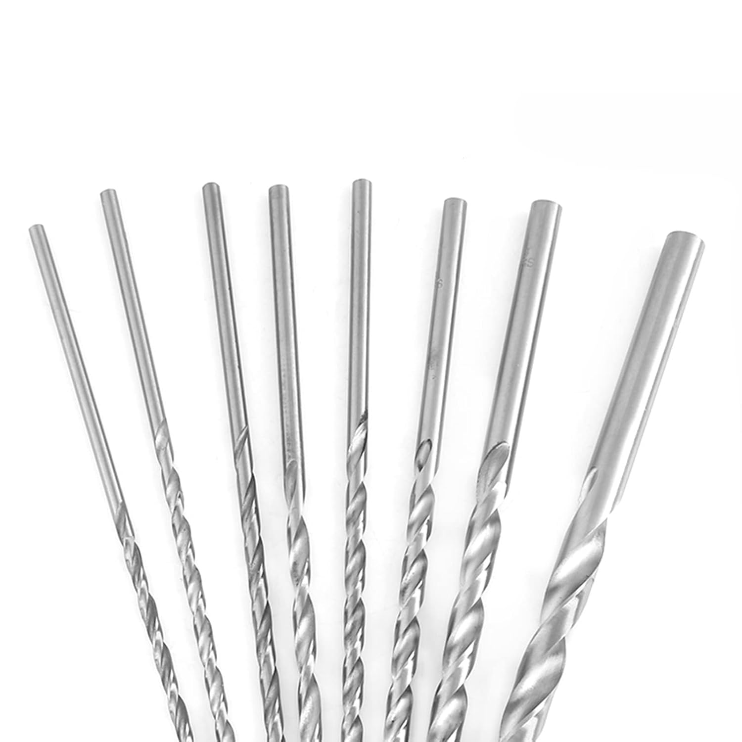 Oumefar 8pcs Drill Bit Set, Cobalt Drill Bits Set Extra Long High Speed Steel Straight Shank Drill Bit Tool 4-10mm for Wood, Metal