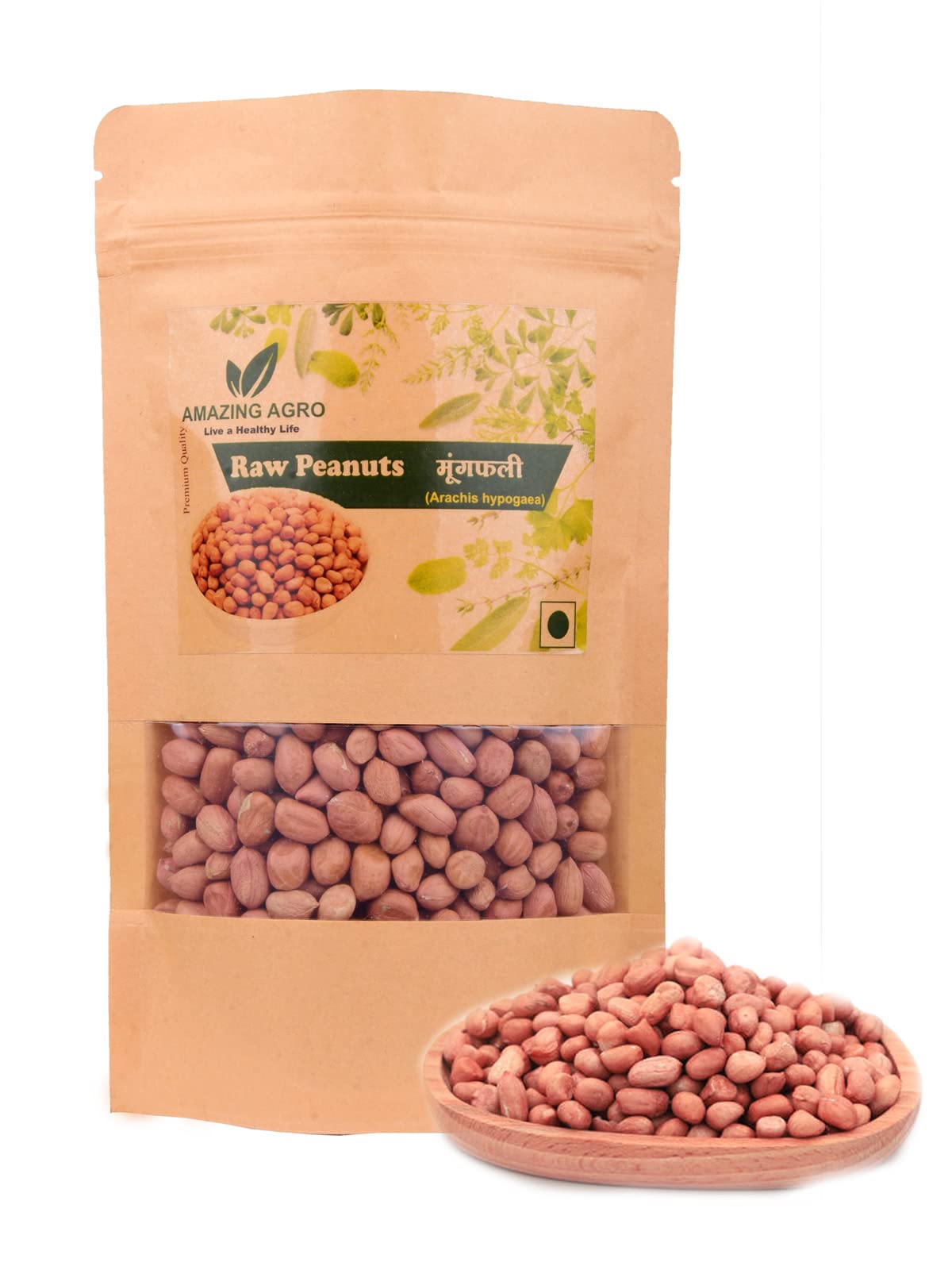 AMAZING AGRO Fresh Natural Raw Peanut | Groundnut Raw Singdana Pink Seeds (500gm)