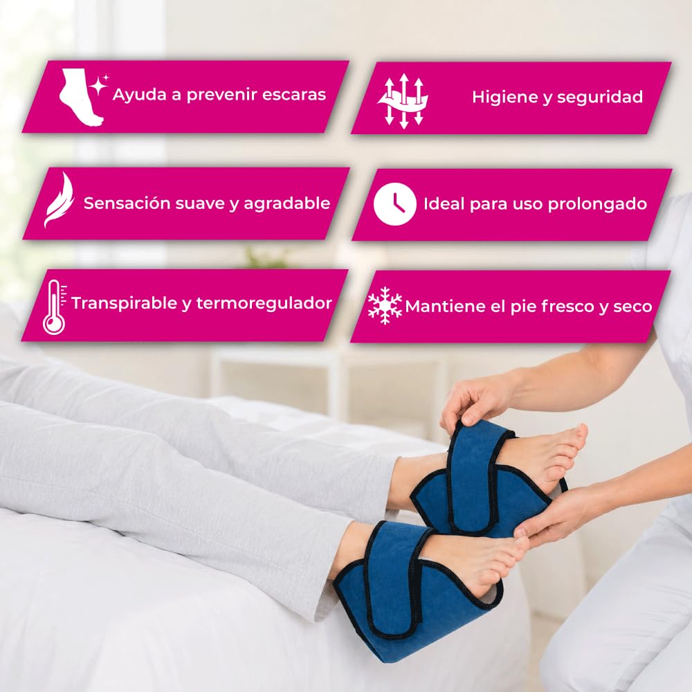 Ubio Par Patucos Antiescaras Saniluxe Verano – Protector Talones para Encamados o Silla, Transpirable Bambú, Antibacteriano, Ayuda a Prevenir Úlceras de Presión, Llagas - Taloneras Antirozaduras Pies