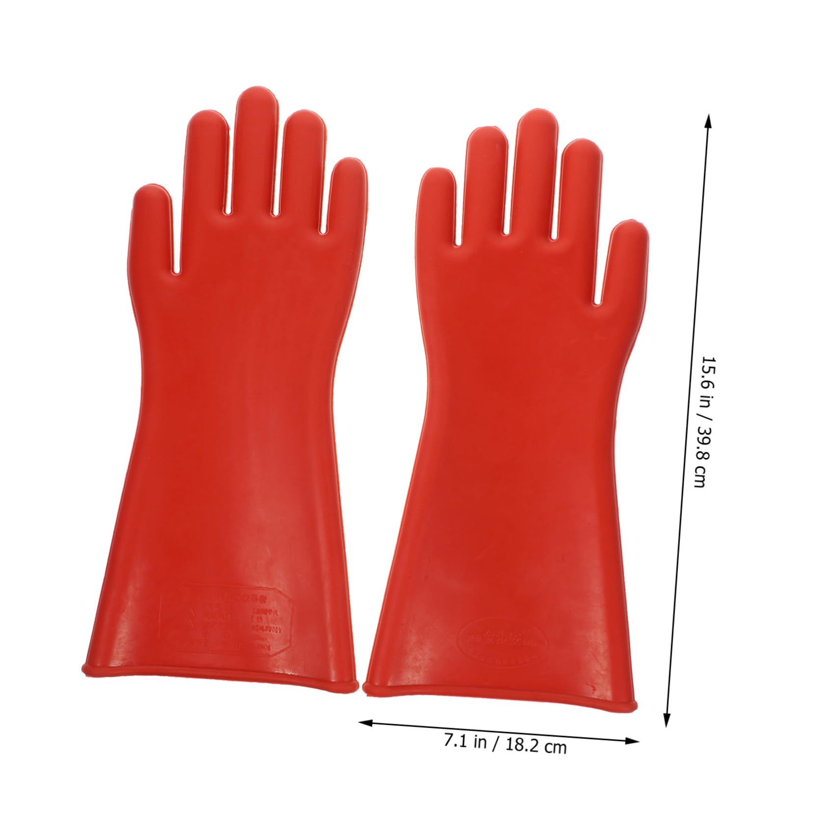 Operitacx Guantes Aislantes de Goma Roja para Electricista, Alta Tensión, Resistentes al Desgaste, Protección para Trabajo Industrial y Servicio en Campo