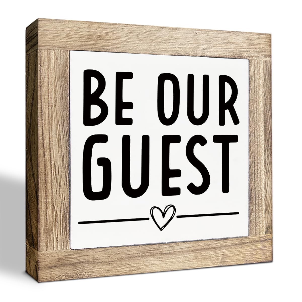 Welcome Home Decors, Be Our Guest Sign, Art Decor for Farmhouse Home Porch Office, Wooden Box Sign Desk Decorations, Housewarming Decor, Hotel Decoration Accessories 5.9X5.9X0.7inches