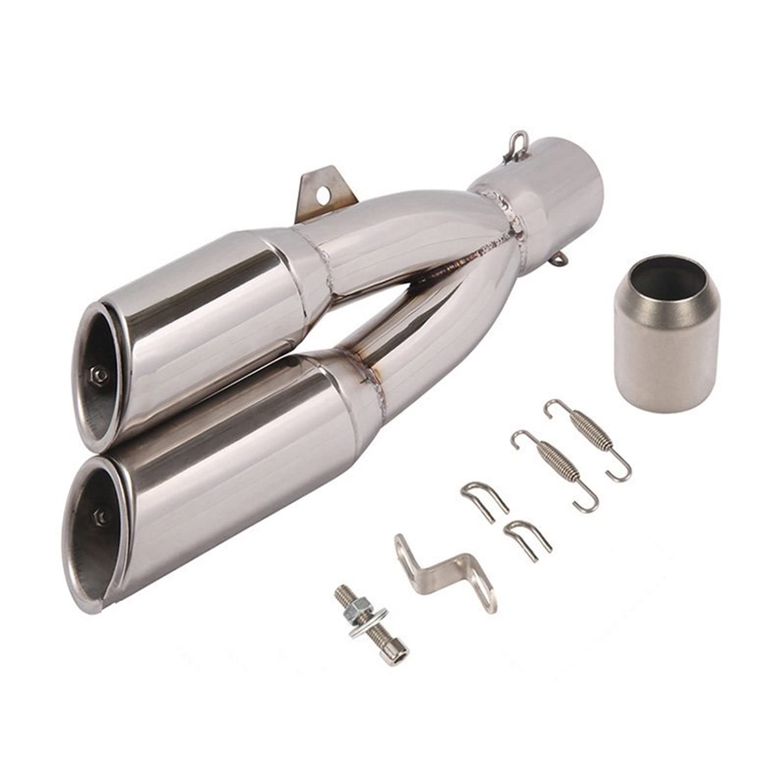 Buy Silencer Motorcycle Double Hole Exhaust Pipe Pot Echappement Moto