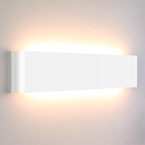 Lightess 18W 40CM wandlampe innen led wandleuchte Weiß Flurlampe | Up Down IP44 3000K 1800LM Warmweiß flickerfrei, Alu AC85-266V, für Wohnzimmer Schlafzimmer Flur Treppenhaus