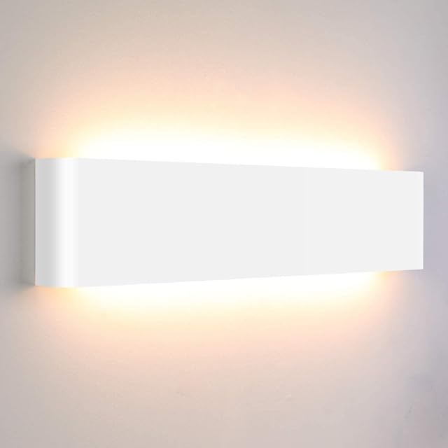 Lightess 18W 40CM wandlampe innen led wandleuchte Weiß Flurlampe | Up Down IP44 3000K 1800LM Warmweiß flickerfrei, Alu AC85-266V, für Wohnzimmer Schlafzimmer Flur Treppenhaus