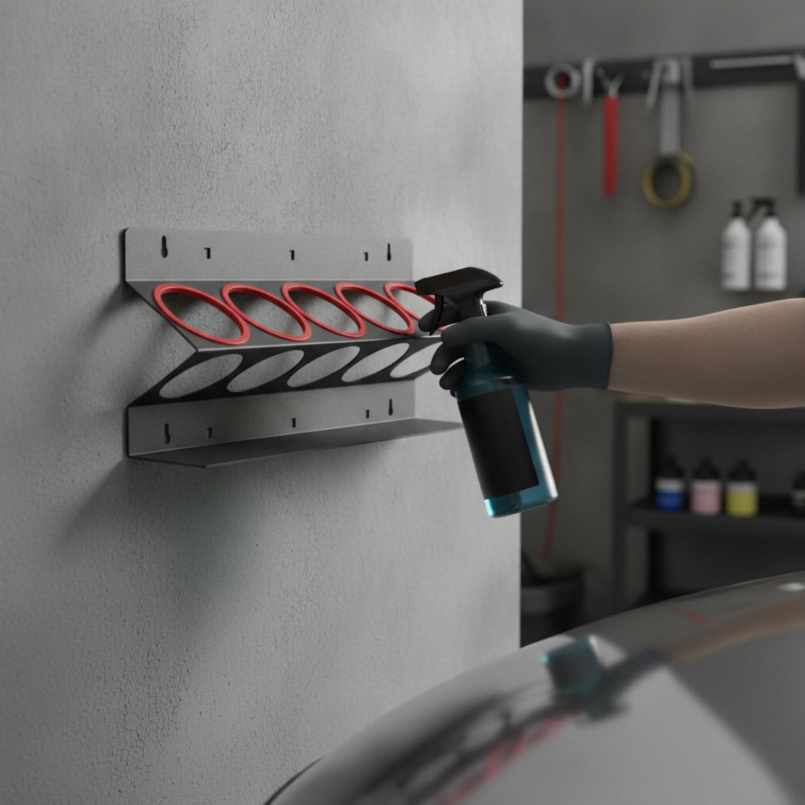 Soporte para Botellas tailing | Compacto, Estante para Herramientas Lavado Auto, Garaje