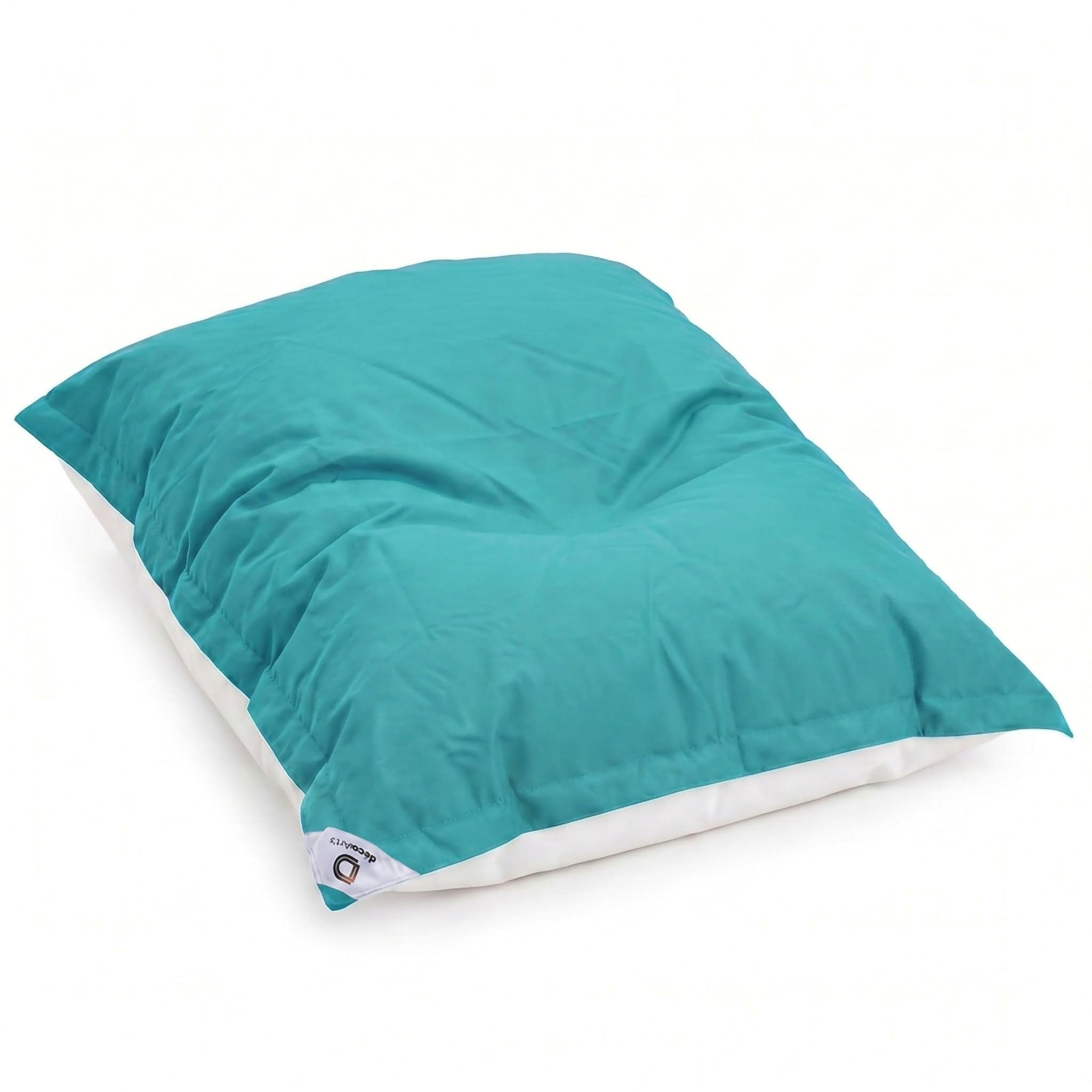 Puff Exterior Gigante XXL 180x140cm Flotante Piscina Impermeable - Puf Jardín Desenfundable - Relleno 450L Bolas Poliestireno - Azul Caribe