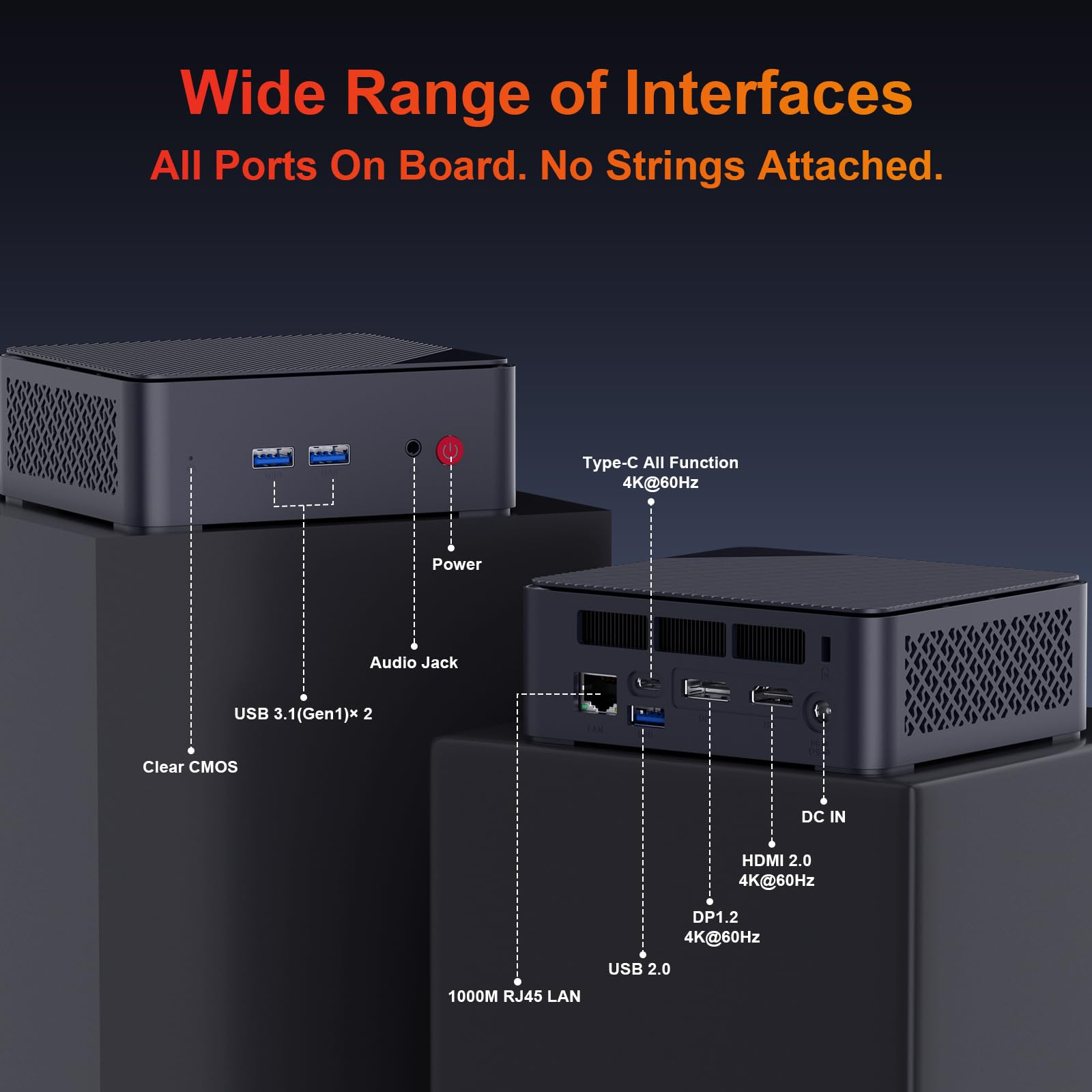 AWOW Mini PC AMD Ryzen Embedded R2514 (4 core, fino a 3,7 GHz), 8 GB DDR4, SSD PCIe 3.0 da 512 GB, grafica Radeon, display 4K da 1000 m, WiFi 5