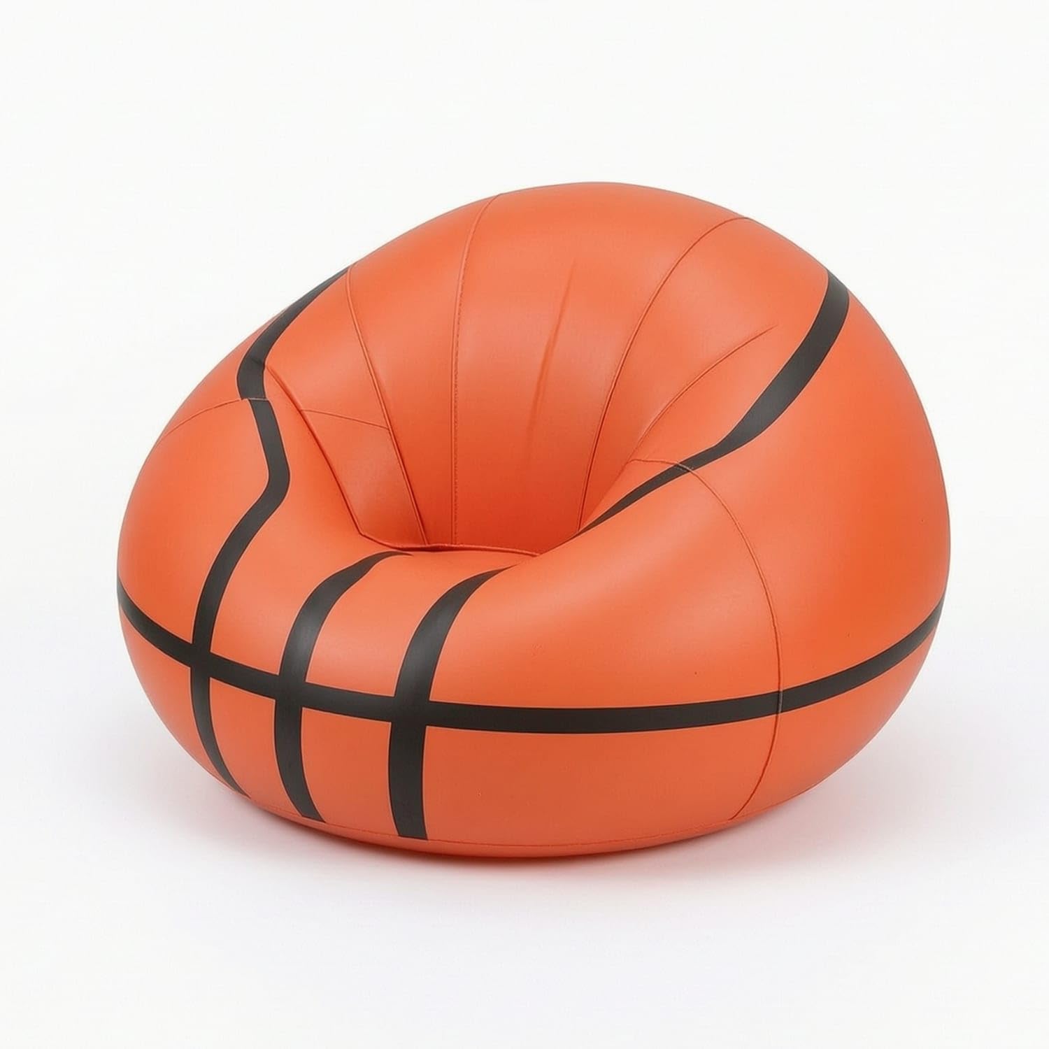 Low-Slung Inflatable Lounger Pumppump-Not-Required Inflatable Sofa Quick Inflation Inflate Chair Portable for Festivals, Patio, Garden, Orange, Basketball Sofa-image-27