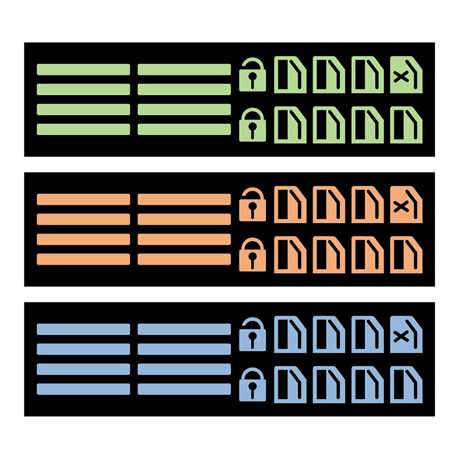 Car Sticker, 3 Color Sed, Glow in the Dark Sticker, Car Glow in the Night Luminous Button Stickers, Luminous Stickers, High Brightness, Long Luminous, Glowing Stickers, Switch Labels, Decals