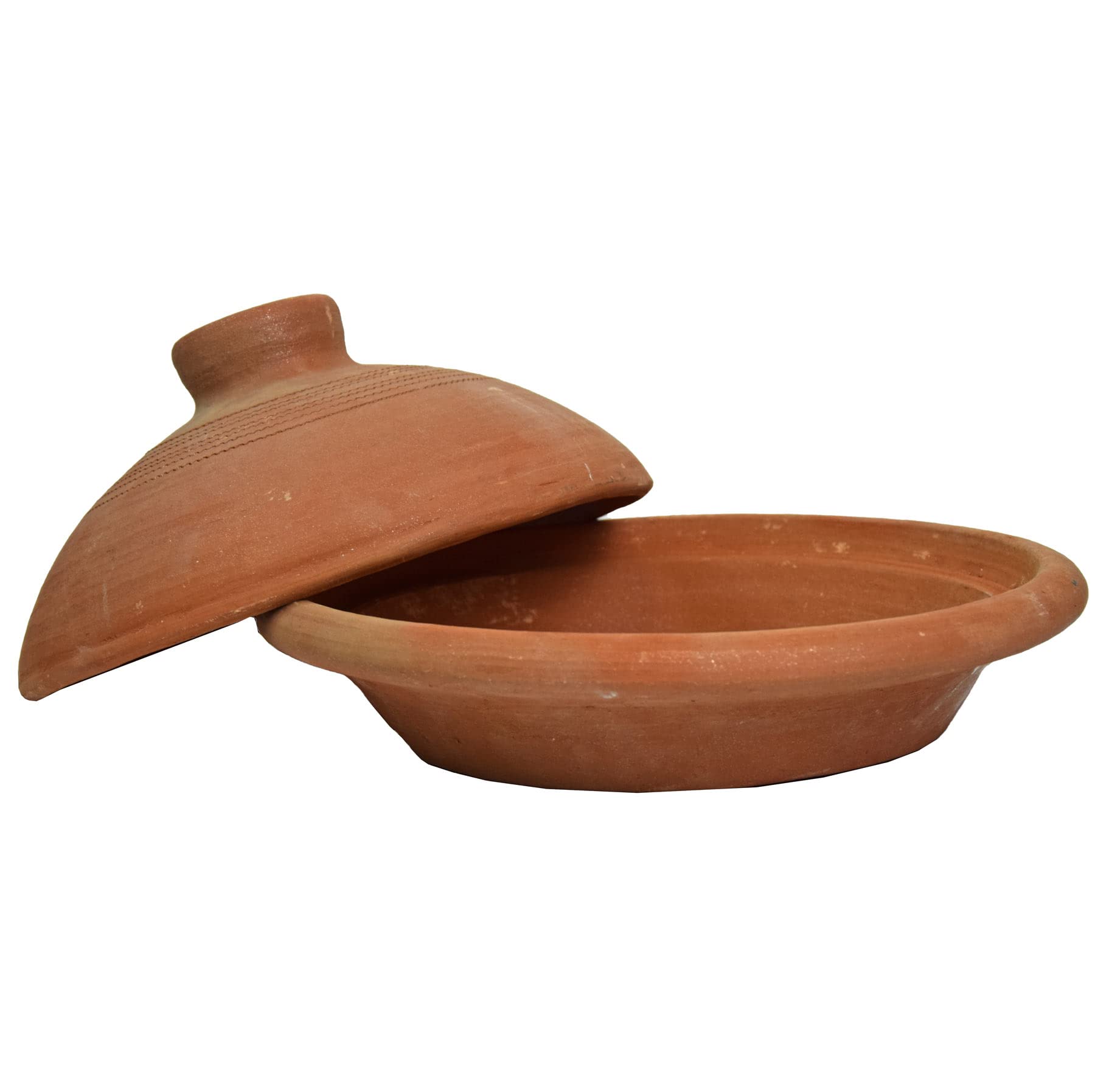 Simandra Tajine I gliniany garnek do gotowania, nieglazurowany garnek do duszenia I średnica 24 cm