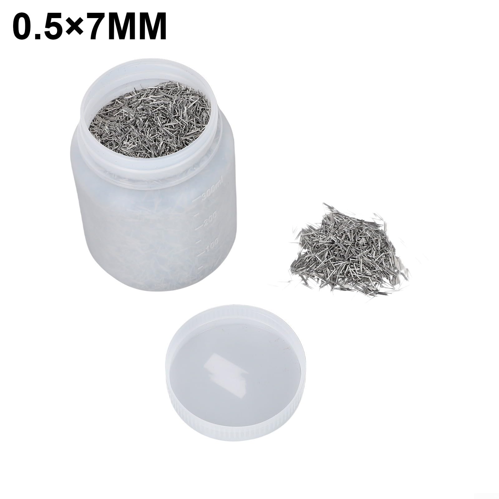 1 kg 304 Edelstahl Tumbling für Medien Pins 0,7 mm Durchmesser 5 mm Länge verschleißfeste Poliernadeln zum Entfernen von Graten von Metallteilen in (0,5 × 7 mm)