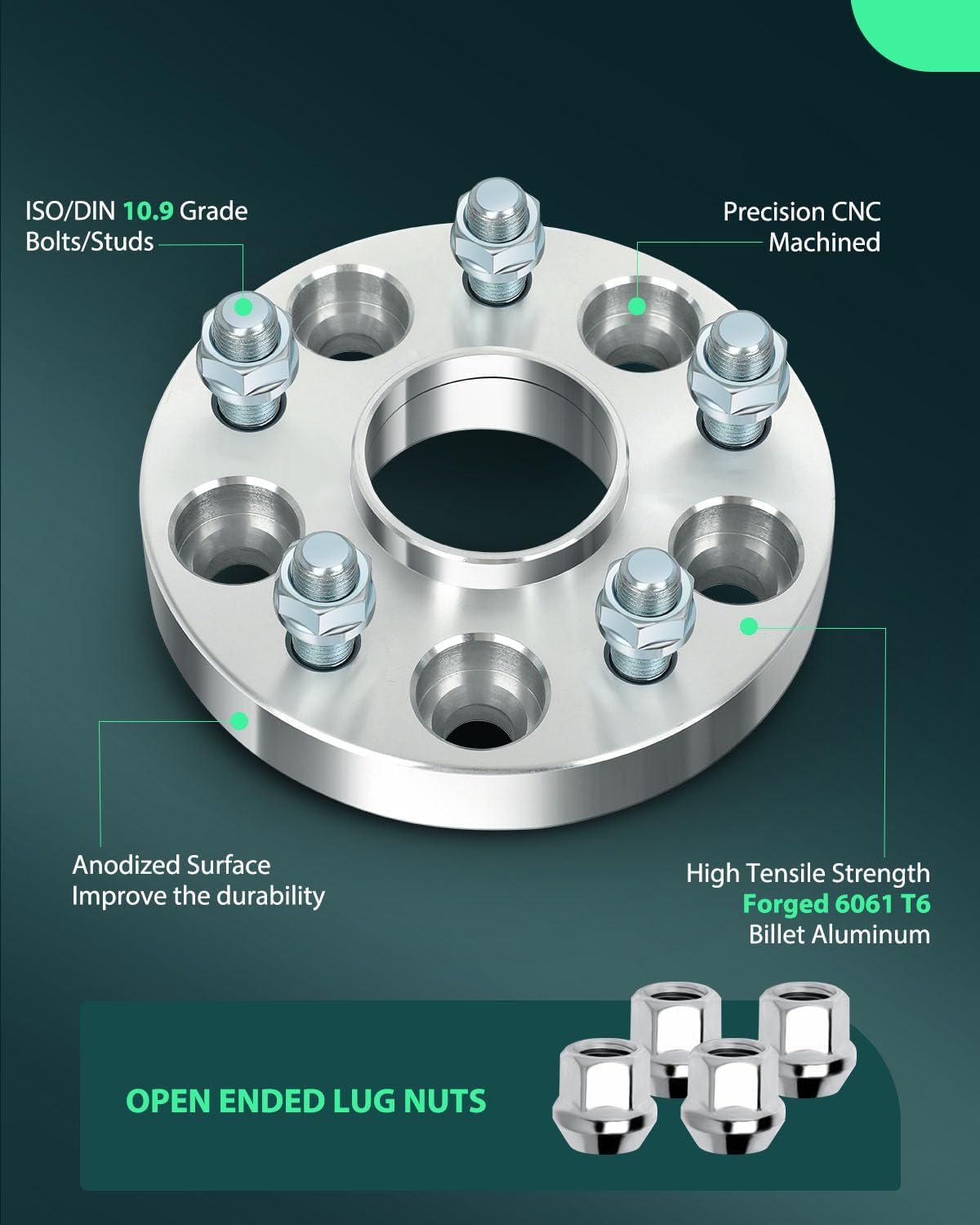 SCITOO 4Pcs 5x120 Wheel Spacers 1 inch Bore 64.1mm Studs 14x1.5 5 Lug Wheel Spacers Fit for Honda Ridgeline 2006-2023,for Honda Odyssey 2005-2023