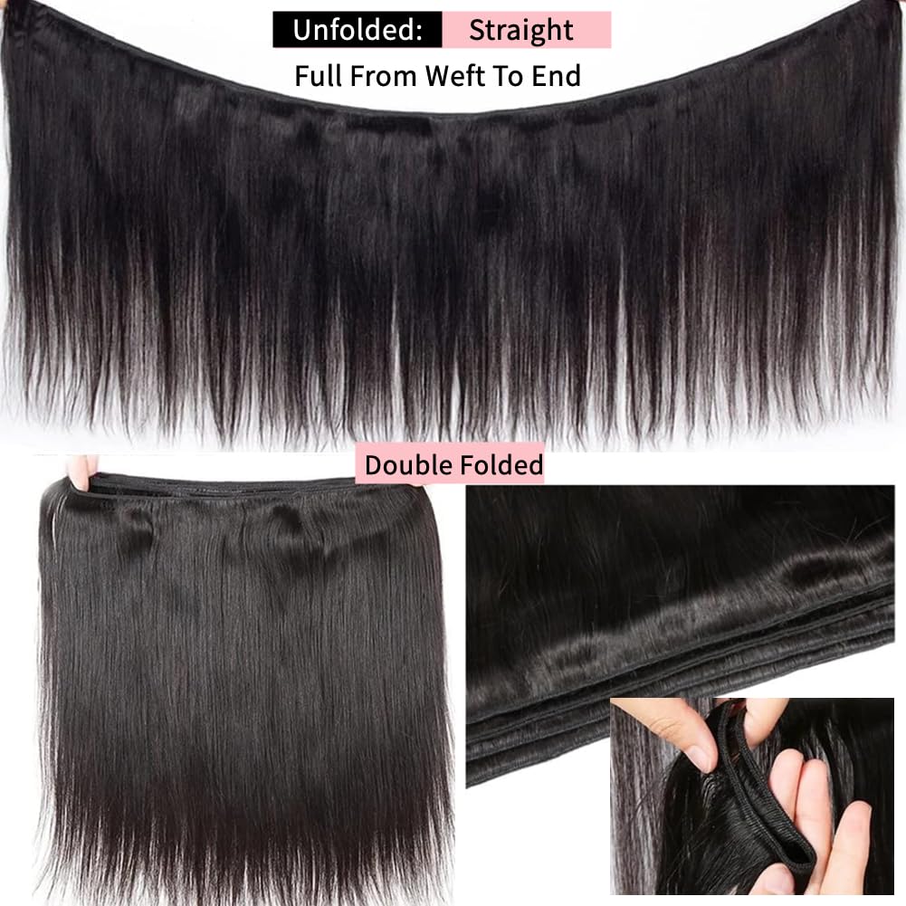 Human Hair Bundles 18 Inch 10A Brazilian Straight Bundles Human Hair 100% Unprocessed Virgin Weave 1 Bundles Double Weft Hair Bundles Natural Color - Image 4