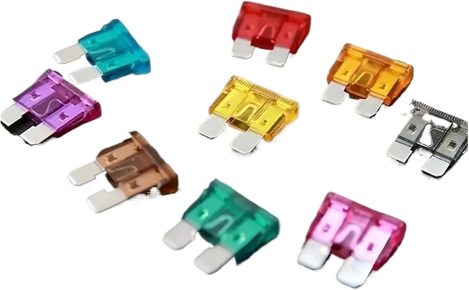 100pcs 50pcs Medium Sized Blade Type car Fuse Classification Set with Box car Truck 2/3/5/7.5/10/15/20/25/30/35A fuses(50pcs)