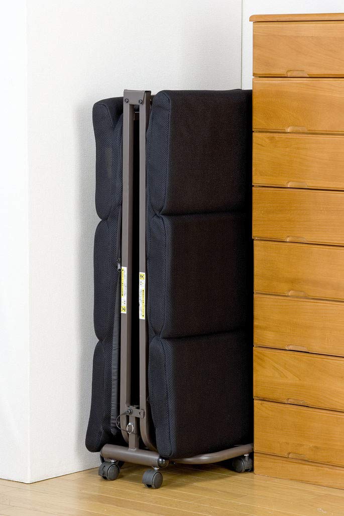 【新品未使用品】折りたたみベッド モコモコ ブラック 新品】モコモココンパクト折りたたみベッド60cm幅