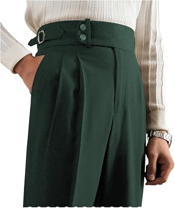 Mens Pants Classic Gurkha Lightweight Flat Front Pants Casual Work Trousers