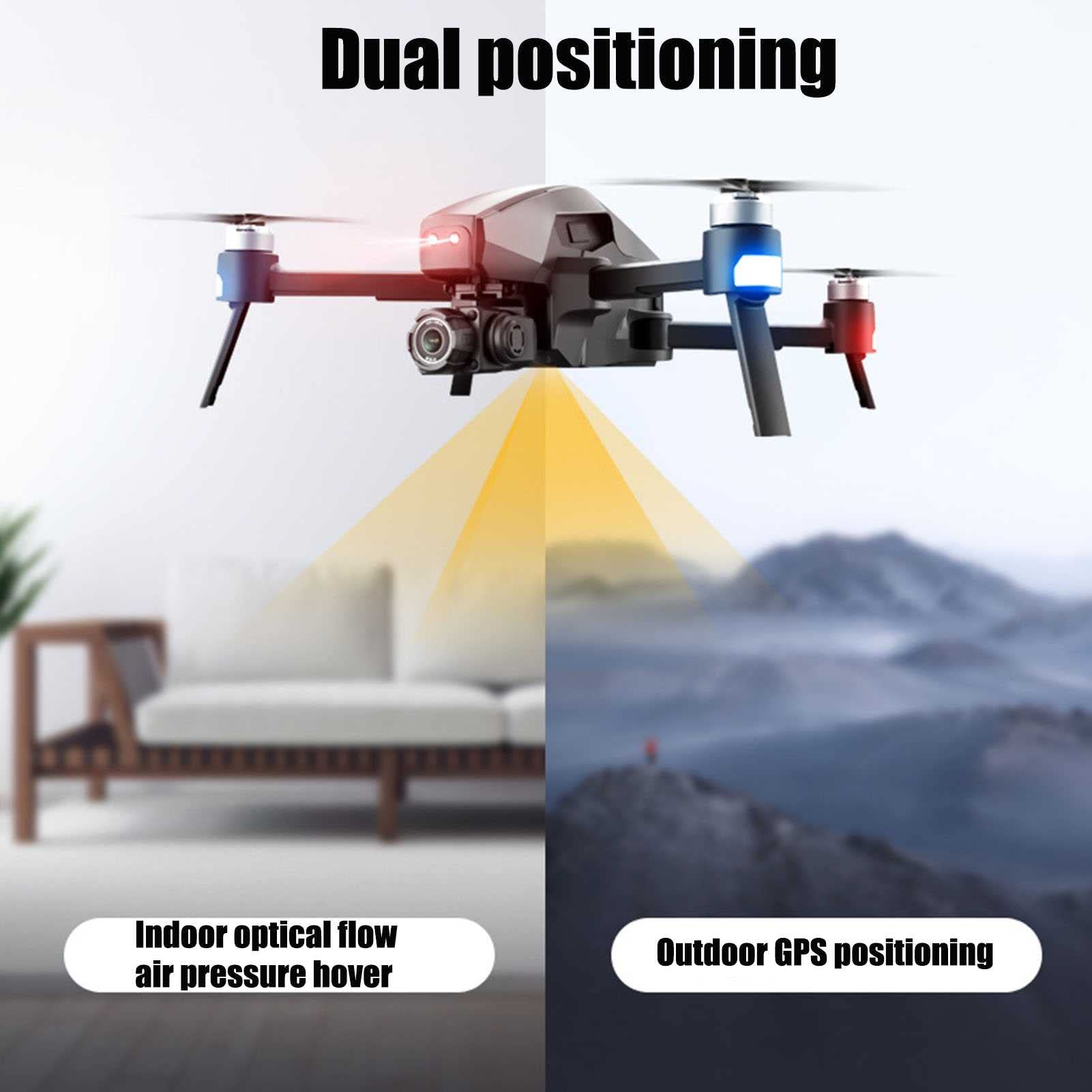 Drones FPV?go pro Drones with Camera for Adults 4k?Long Battery Life brushless Motor GPS Folding 2-axis Drone HD 6K Aerial Remote Control Quadcopter (Black 3 BATTERY)