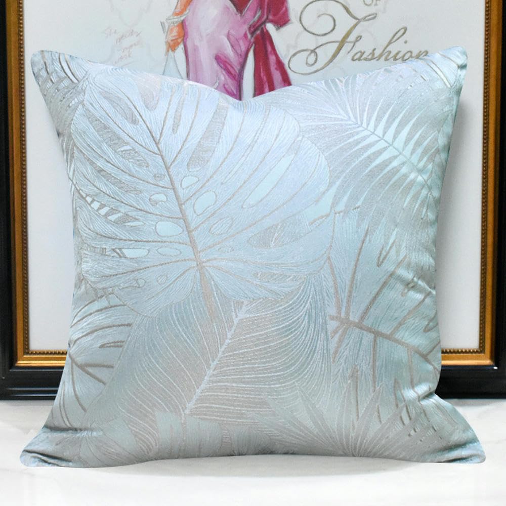 Taie d'oreiller de canapé déco feuilles roses, lot de 2 housses de coussin style nouveau chinois
