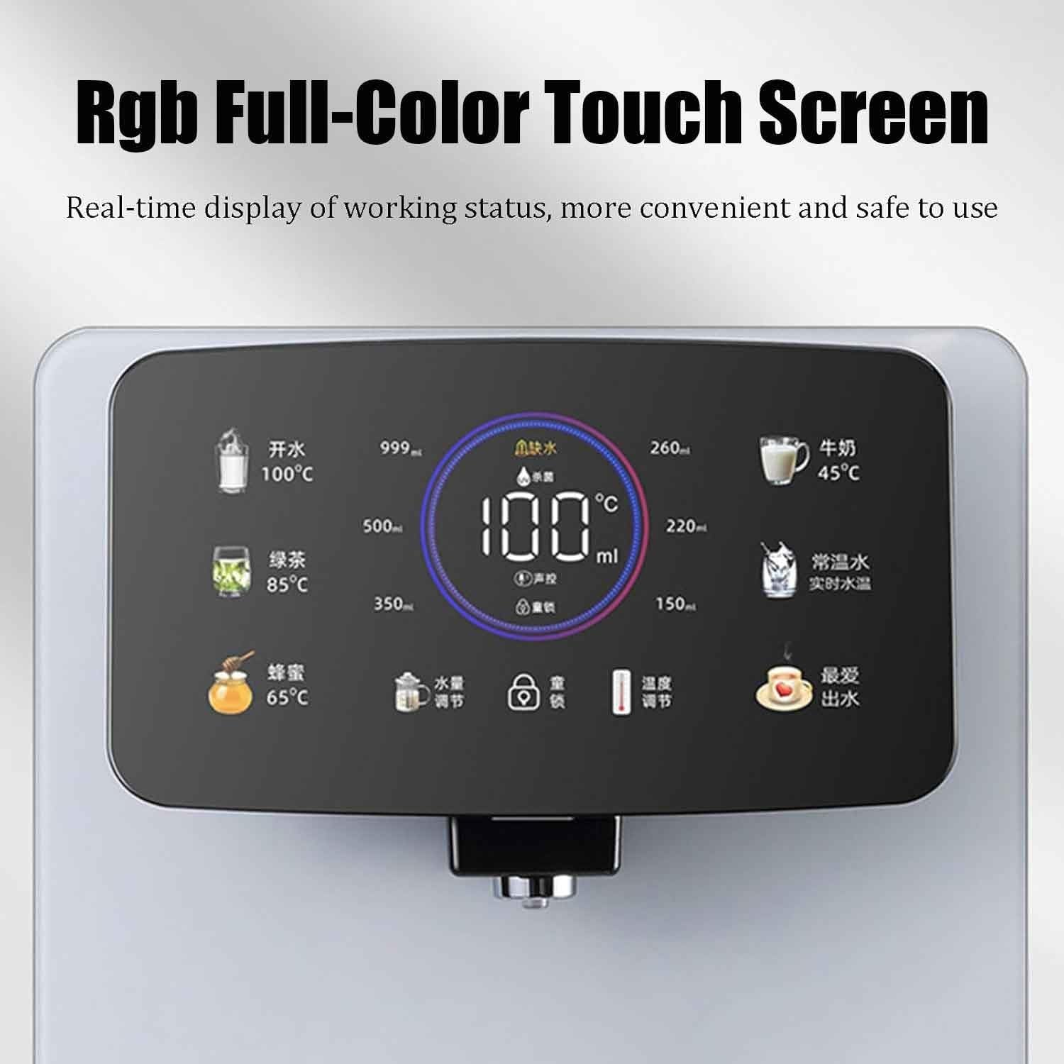 Dispensador de agua caliente, montaje en pared, calentamiento rápido de 2200 W, bloqueo electrónico para niños, tubo de calefacción de acero inoxidable integrado, 13 ajustes de temperatura