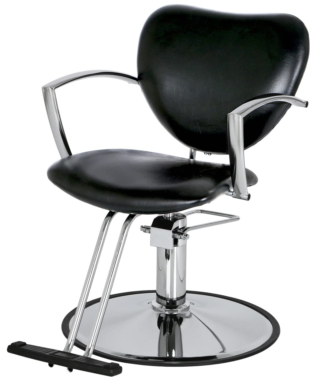 Buy-Rite Sylvia Professional Salon & Barber Styling Chair, Modern Design, Metal Arms, Fully Adjustable Height, 360 Degree Swivel Rotation, Heavy Duty Steel Frame, Hydraulic Pump, SY-6605N