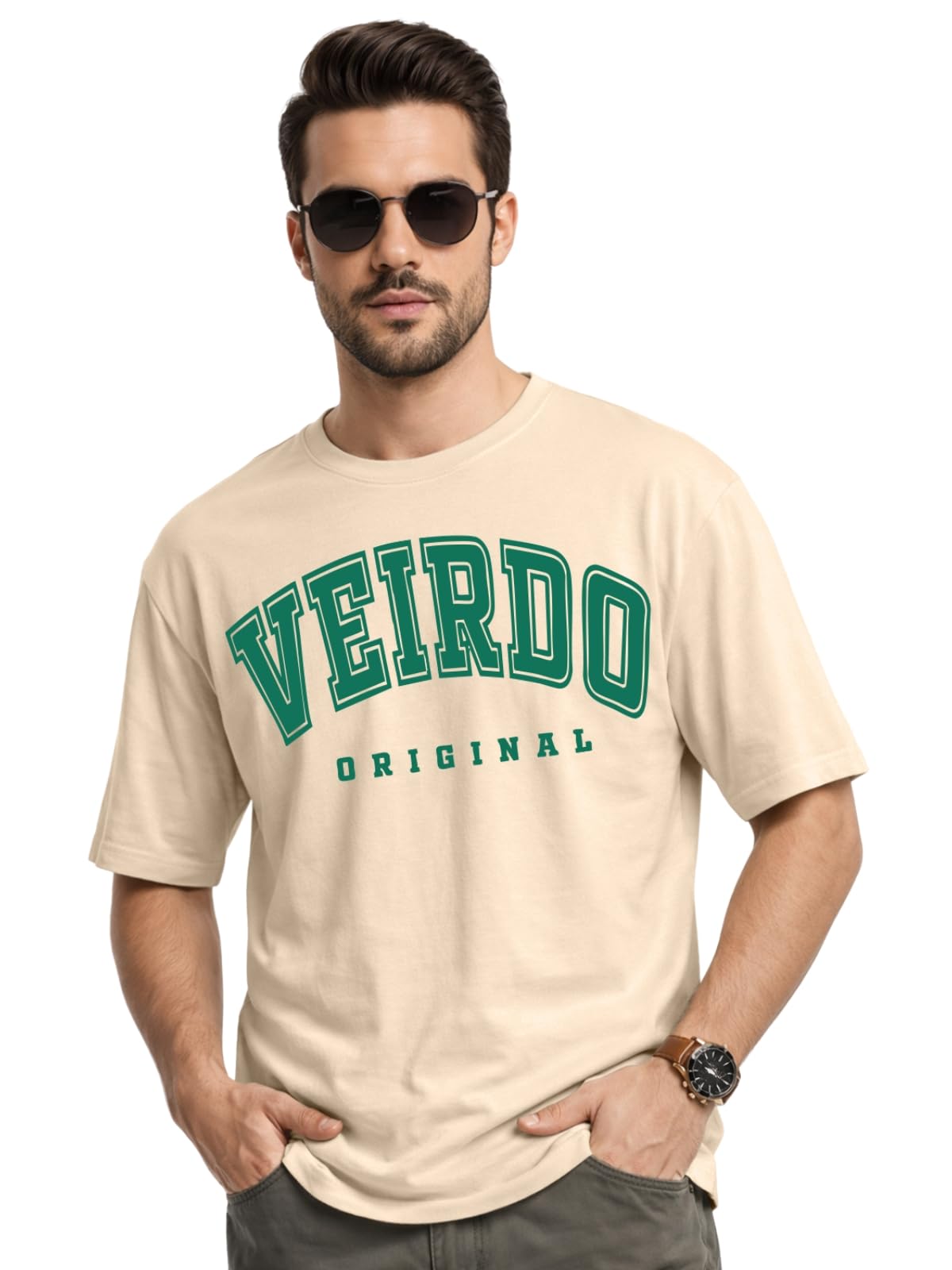 veirdo Pure Cotton Green, Royal Blue, Red, Navy Blue & Swan White Oversized Fit Originals Typographic Printed Half Sleeve T-Shirt for Men & Boys (Available in Sizes S to 2XL)-picture-21