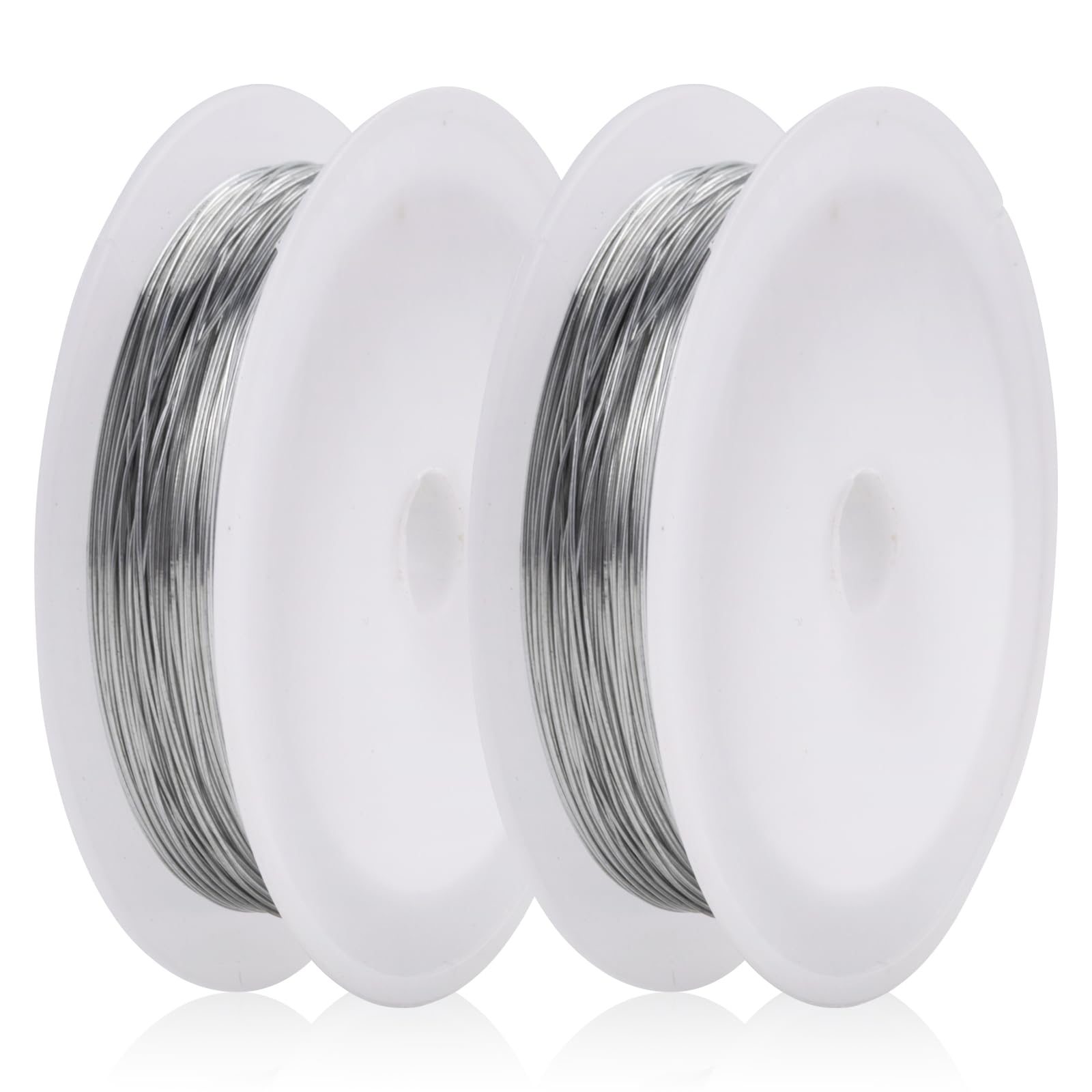 MEGAVOW 2 Rolle Basteldraht 0.4mm x 10m, Schmuckdraht Perlen