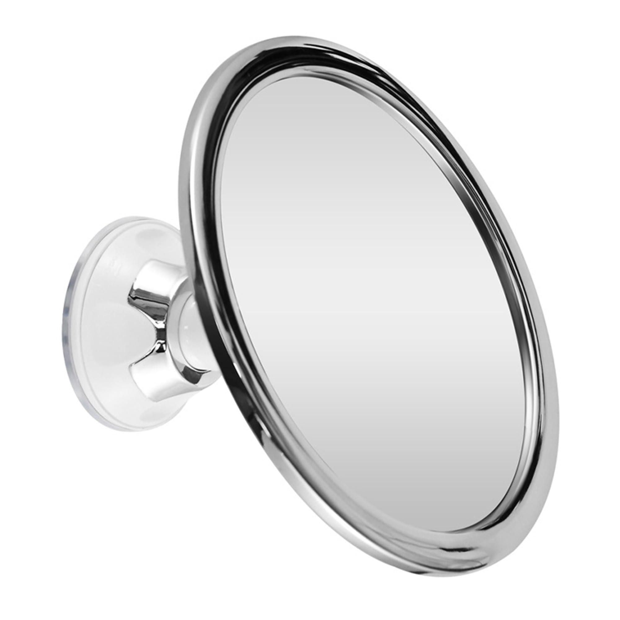 Specchio Doccia con Ventosa, Piccolo Specchio Da Bagno A Parete Senza Adesivo,Specchio Barba In Plastica Infrangibile, Specchi da Barba Antiappannamento, 17 inch(Cerchio)