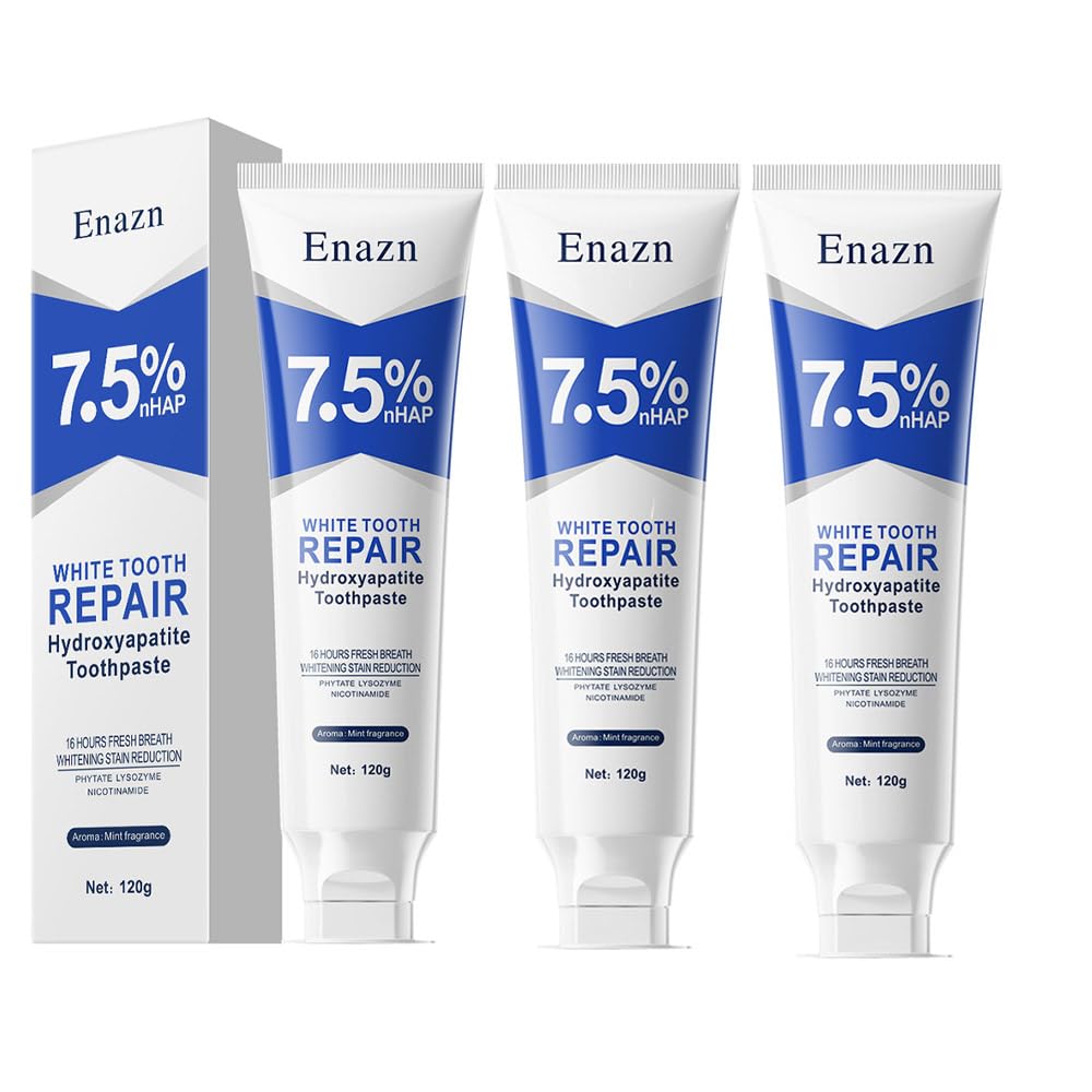 7.5% Nano Hydroxyapatite Toothpastes for Enamel Protection and Tooth Strengthening, Fluoride-Free Cooling Mint, Promotes Fresh Breath, Daily Use for
