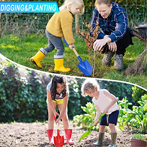 16" Kids Beach Spades Sand Shovels, Toys Gardening Tools Kit Sandbox Scoop Wood Handle Plastic Spade for Garden Sand Snow Backyard Summer Vacation for Kids Adults 2 Pack- Blue&Green - Image 5