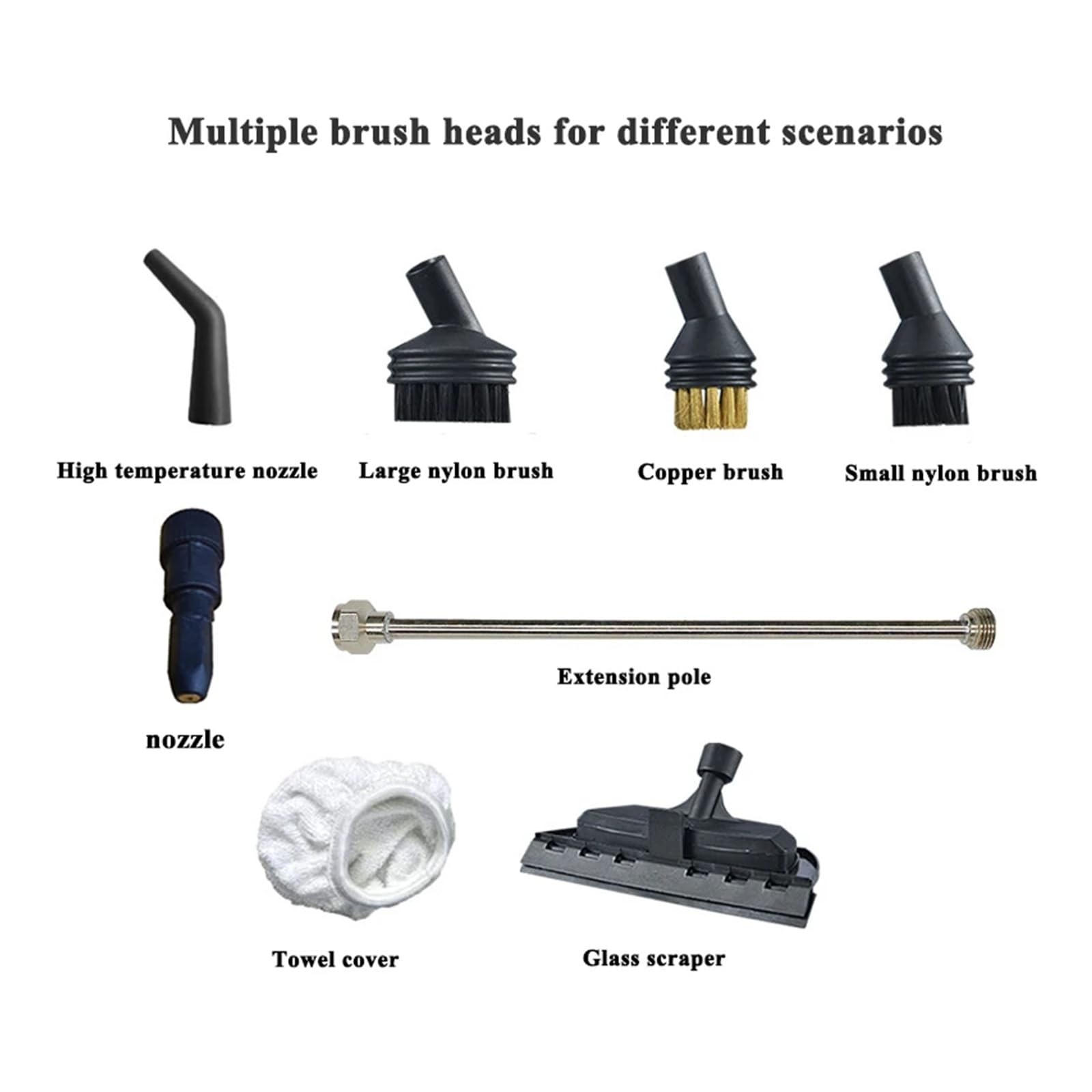 Brosse pour nettoyeur vapeur 8mm, tête de rechange en nylon