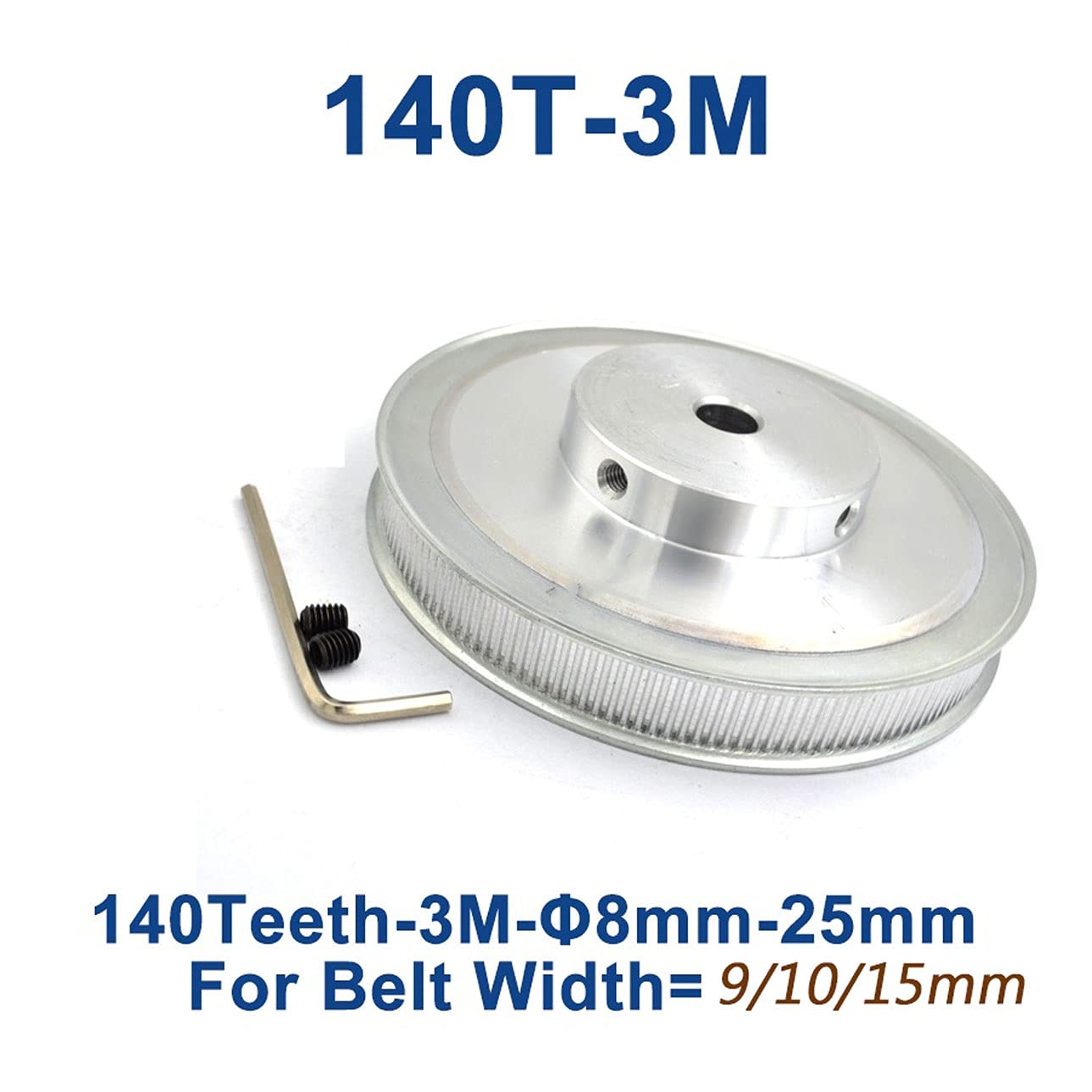 Timing Pulley 140Teeth HTD 3_M Synchronous Pulley, for Width 9/10/15mm 3_M Timing Belt, HTD3M Pulley Bore 12mm-25mm (NO.1295)(for Belt Width 10mm,Bore 10mm)