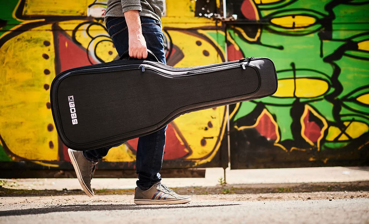 BOSS CB-EG10 – Hochwertiger Schutz, Leichter Gitarren-Soft-Gigbag – Dicke interne Polsterung – Rucksackgurte für den einfachen Transport – Zubehörtaschen und strapazierfähige Reißverschlüsse