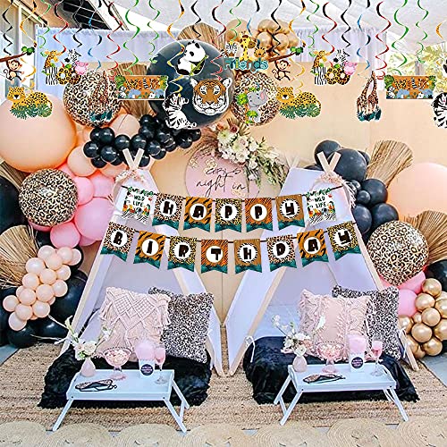 11 Pcs Jungle Animals Happy Birthday Decorations Jungle Theme Birthday Decoration Jungle Animals Banner Safari Party Supplies Jungle Theme Party #TOP6