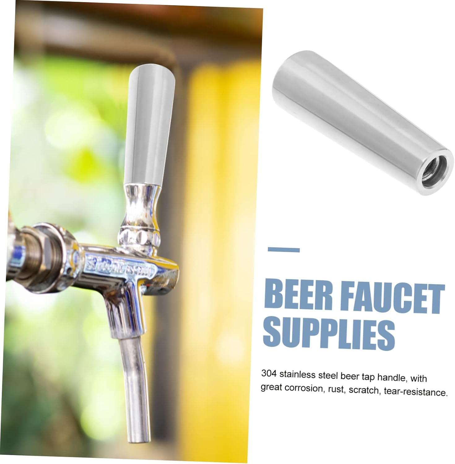 2pcs Stainless Steel Beer Tap Handles Keg Spigot Handles Keg Tap Faucet Easy to Clean