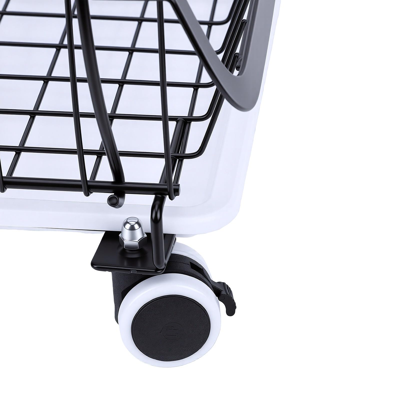 BRRNOO 3-poziomowy Wózek do Przechowywania Mobilny Wózek na Kosze na Owoce i Warzywa Kółkach Produkty Użytkowe Regał do Przechowywania Kosze Druciane z możliwością (BLACK)
