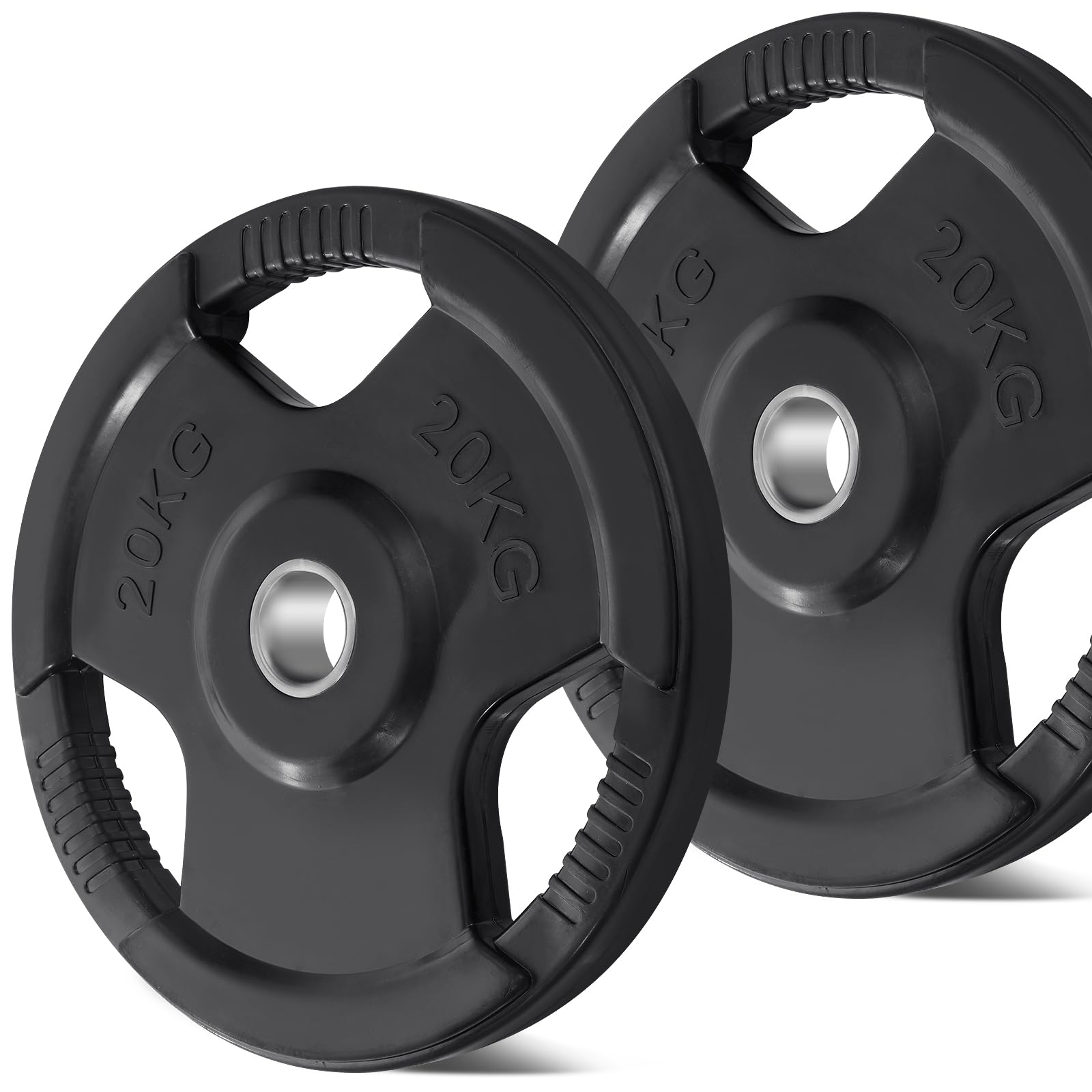 KK Weight Plates Cast Iron Barbell Weight Set - 2 Inches Hole Weight Plate Set For Women & Men - Non- Slip, Durable & Long-Lasting Olympic Weight Plates - Gym Equipment For Home & Gym (2 X 20KG)