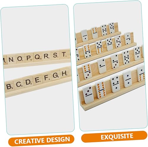 Miniatura 6 de ibasenice Bandejas de dominó organizadoras de mesa de tren, mini tarjetas de juego, soporte para tarjetas de escritorio, juguetes para niños,