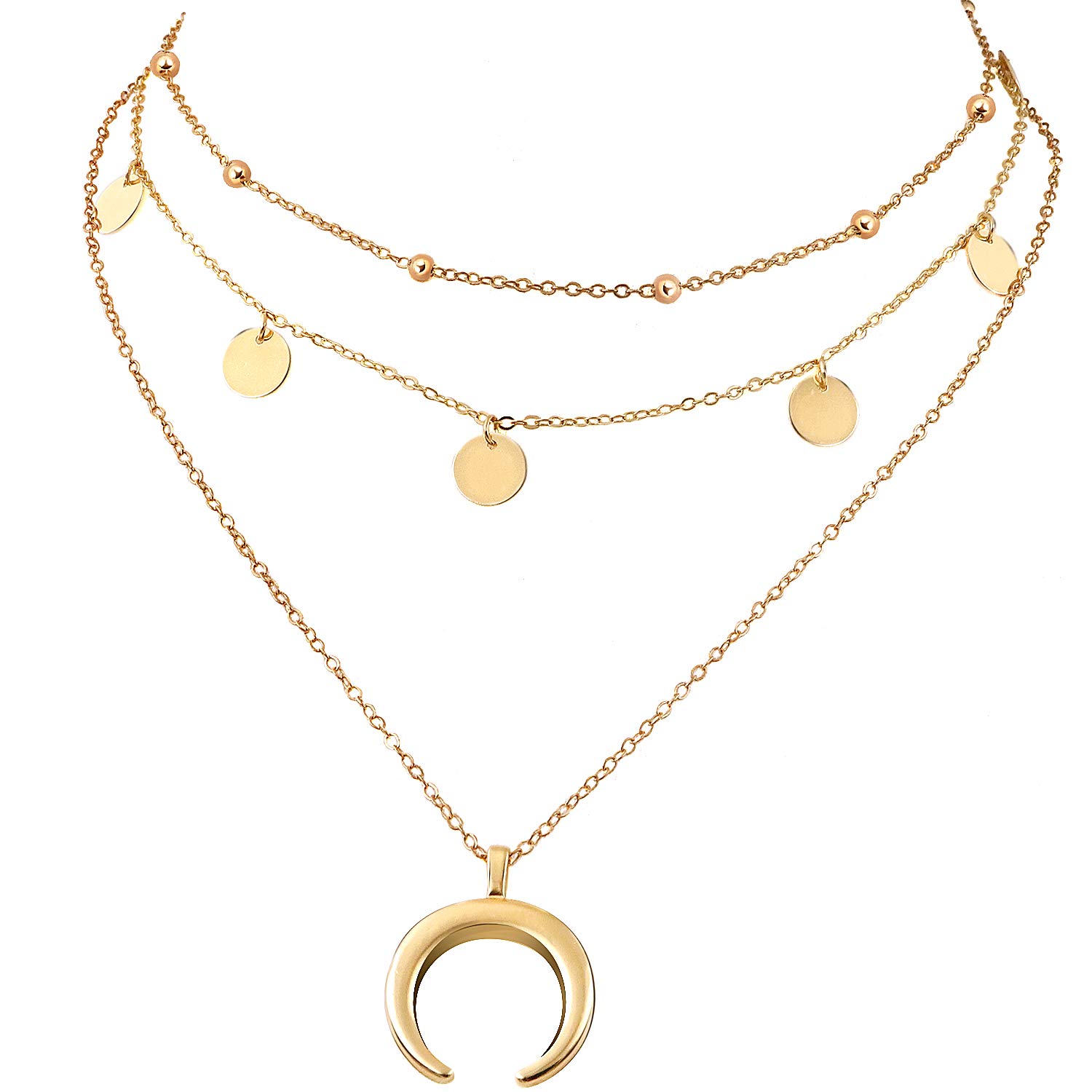 stratificata Catena Choker Collana Luna Strass Ciondolo Catena Gioielli per Ragazze Donne