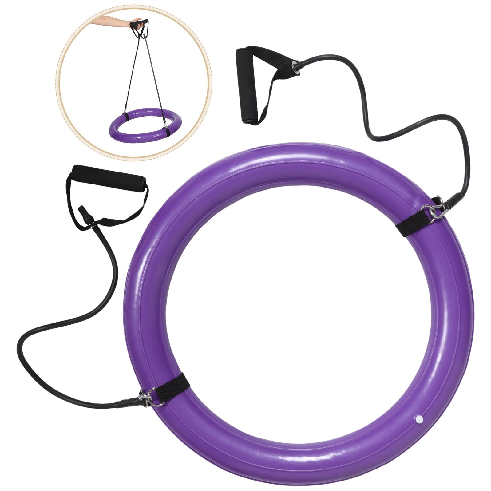 Hemobllo Base per Palla da Yoga 60cm in PVC, Supporto Fisso Ring | 1 Pezzo Porpora, Impugnatura Integrata, Struttura Spessa per Casa e Attività All'aperto