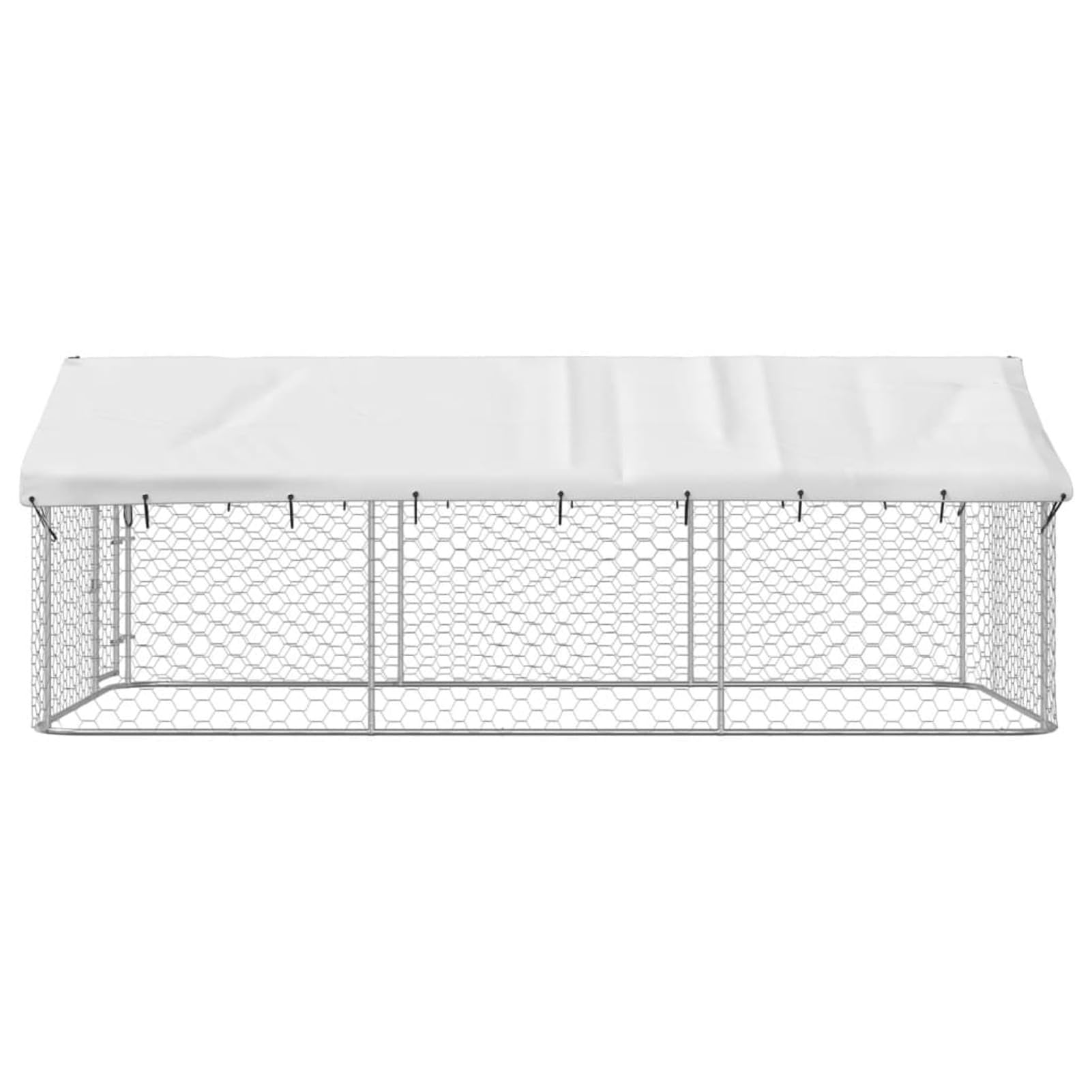 Gabbia e Recinto per Cani con Tetto Esterno, Box Canile 400x200x150 cm