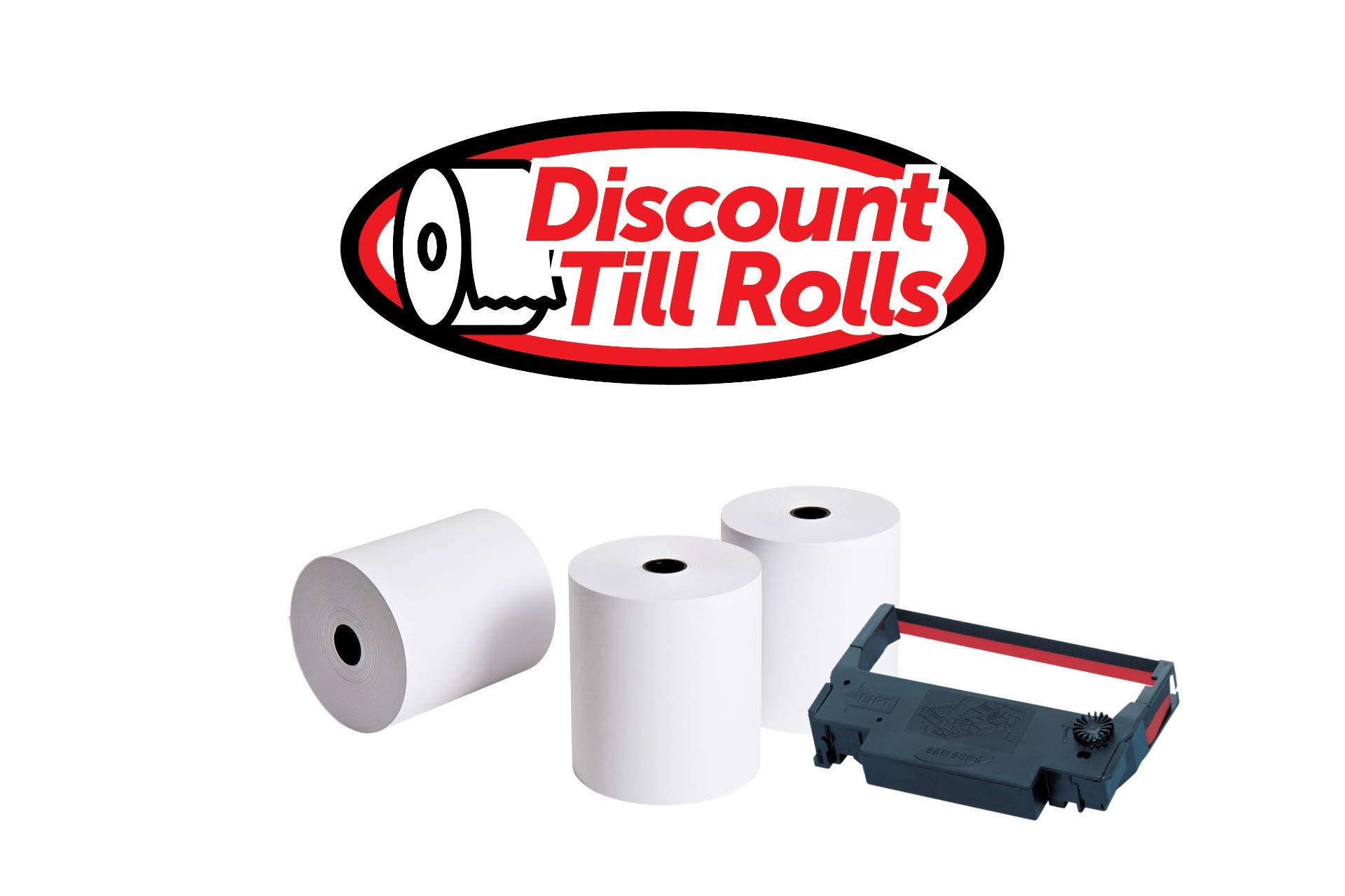 Rollos de papel de 76 x 70 mm, 1 capa (no térmico), rollos de papel de una capa para impresoras matriciales y de cocina, compatibles con Epson / Bixolon / SNBC, blanco, 50 rollos