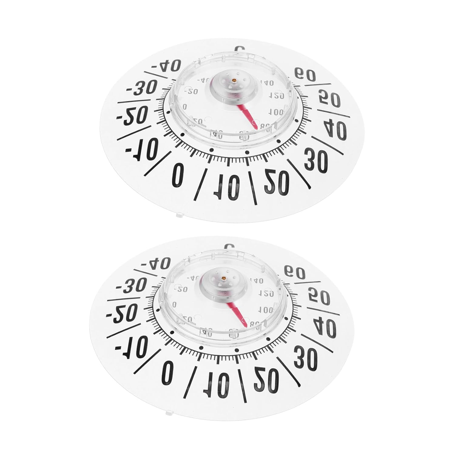 2 Pack Window Thermometer with Suction Cups, Easy Read Analog Dial