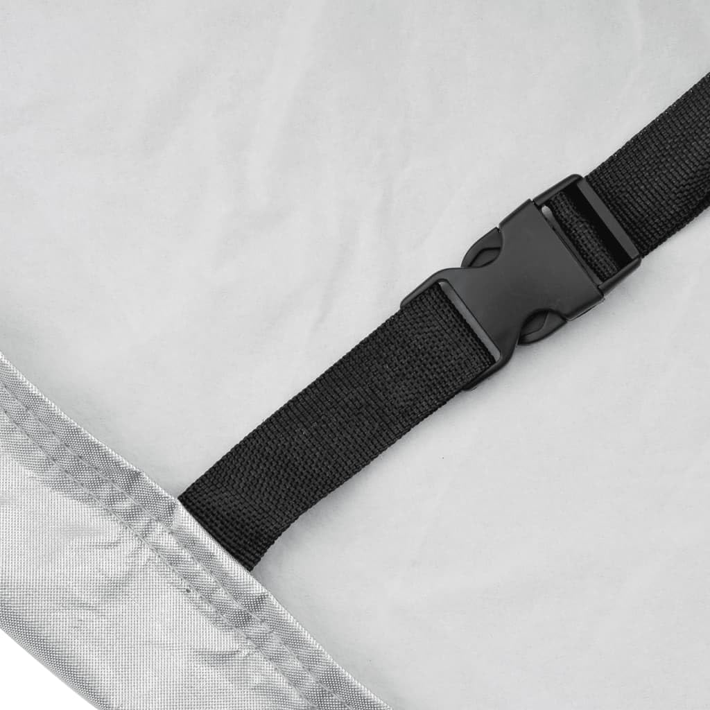 vidaXL Half Car Cover with Hooks Silver L PEVA — view 8