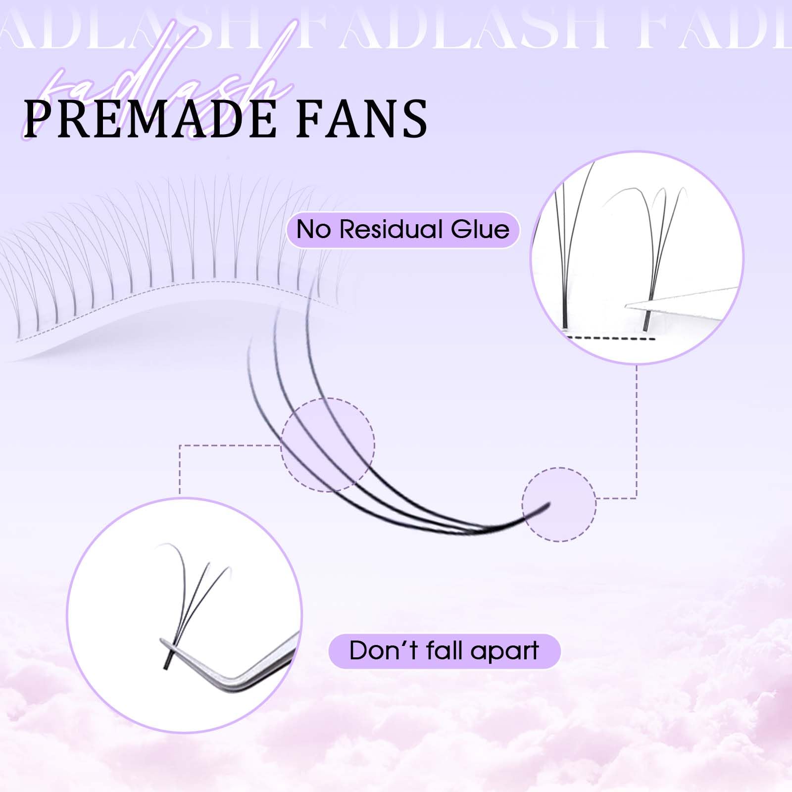 Volumen Ruso 10D 0.07mm C Curl 15mm Prefabricados Extensiones de Pestañas Volume Lashes Extension Ruso Pestañas — view 37