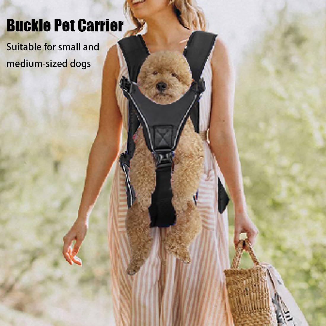 Hunderucksack Verstellbar, Tragetasche Hund, Hundetasche für Mittlere und Kleinen Hunde, Wasserdichter Hundetragetasche, Leicht Haustier Rucksack für Wandern, Radfahren, Reisen und Camping