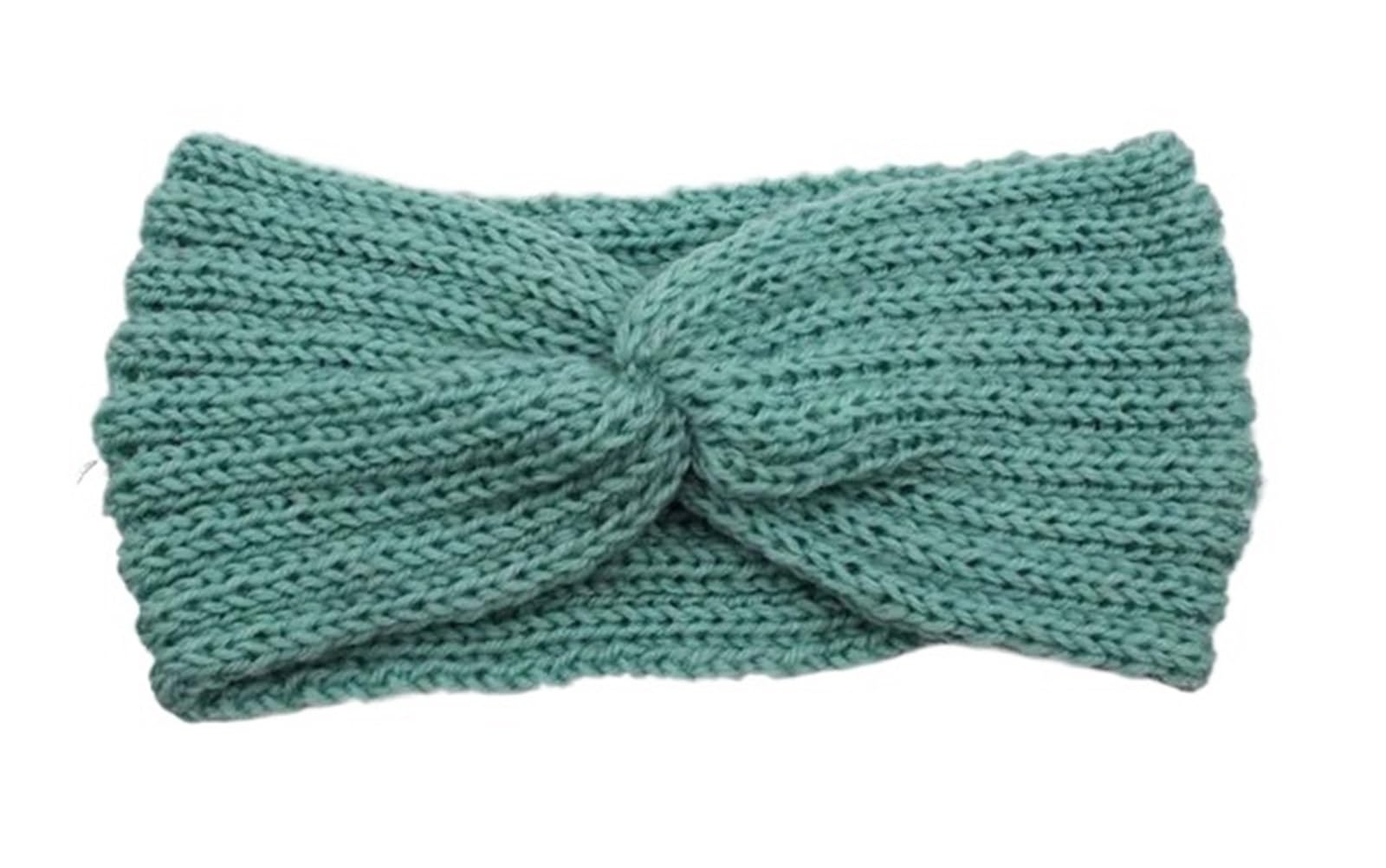 Stirnband 3 stücke Frauen Stirnband Einfarbig Elastische Haar Bands Twisted Gestrickte Turban Headwrap Winter Mädchen Haarband Haar Zubehör Winter Stirnband(Green E)