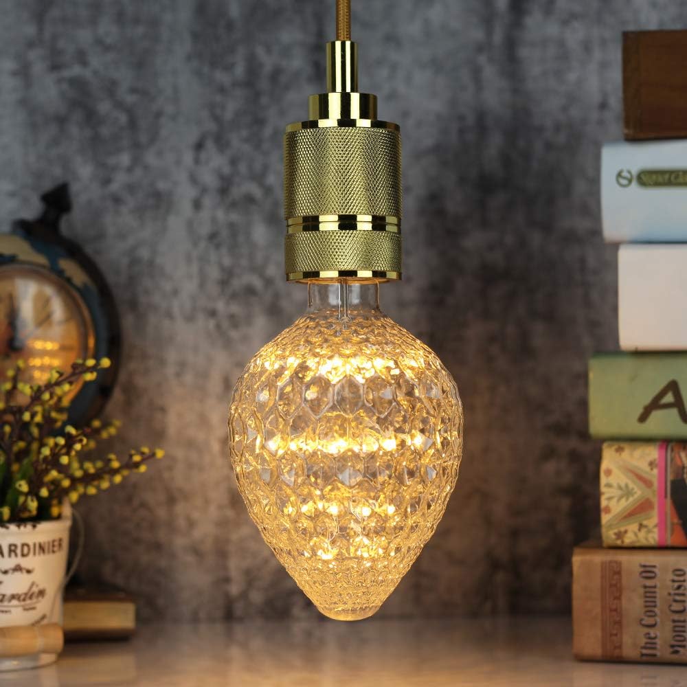 RGB Led Bulb Firework Starry Edison Bulb Warmth Glow 3W Decorative Light Bulbs (Strawberry)