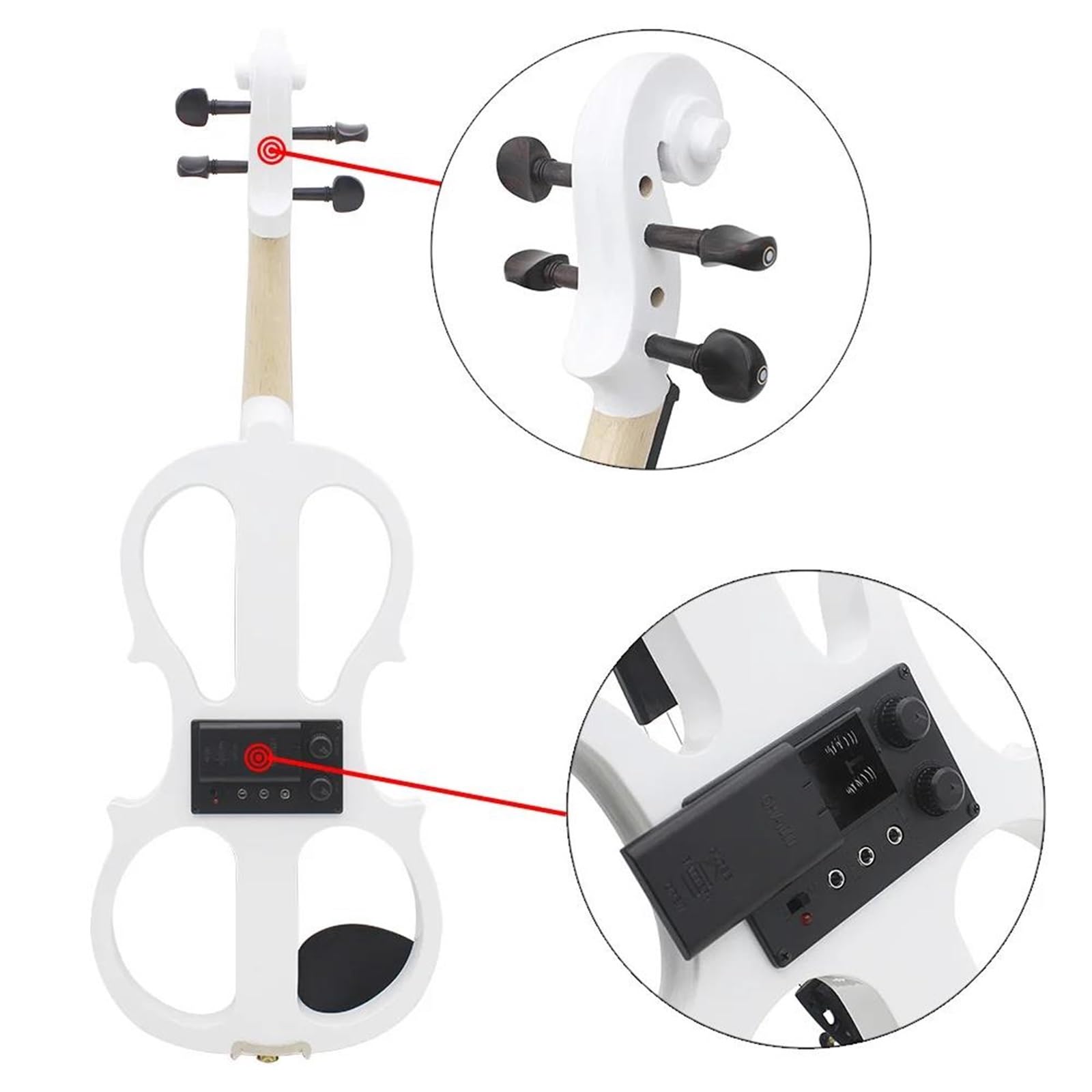 Kit Di Violino Professionale Violino Elettrico 4/4 Violino Elettroacustico Per Principianti Violino Elettrico Silenzioso Con Sintonizzatore Per Cuffie Ad Arco(Violin)