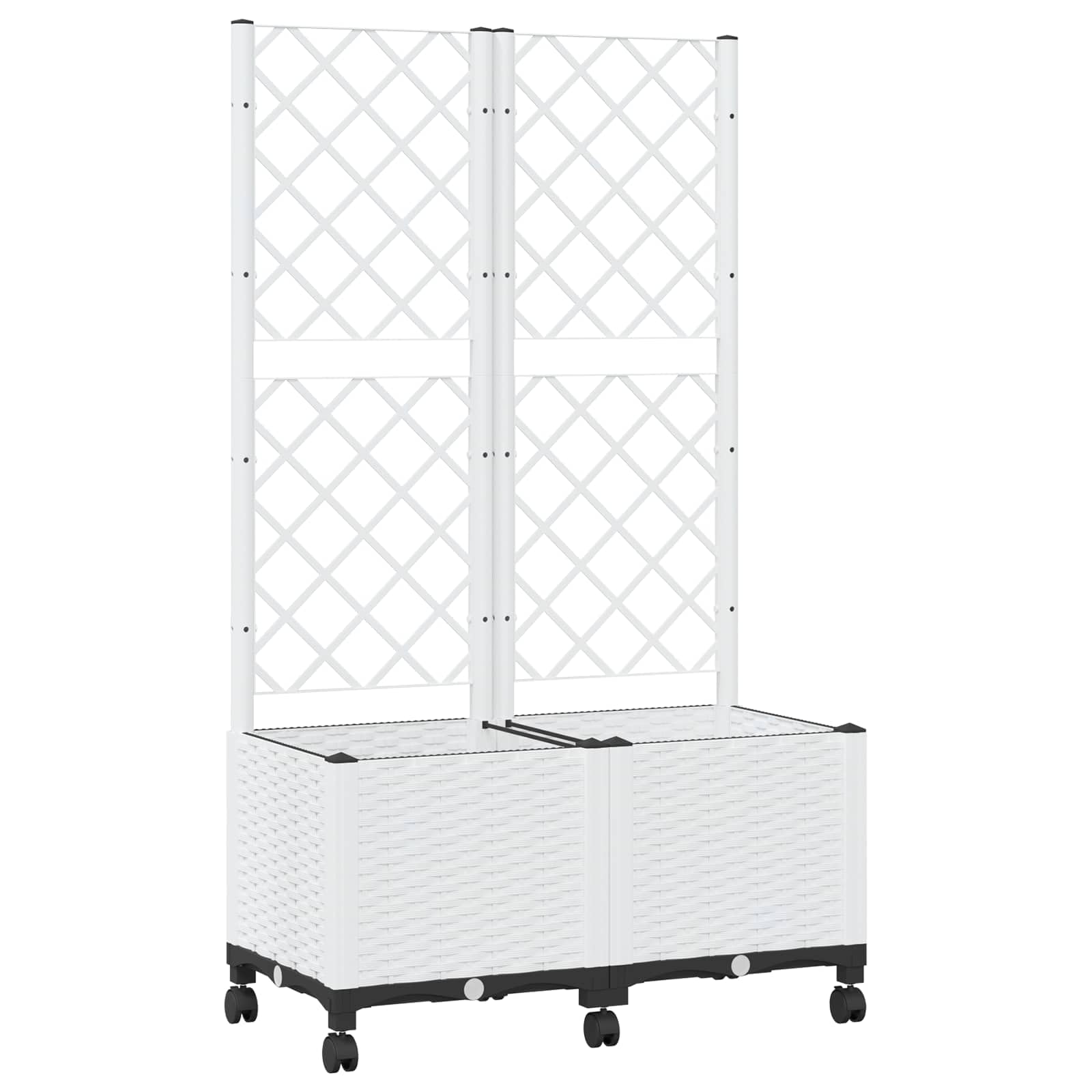 Genérico Jardinera con Enrejado y Ruedas 80 x 40 x 146 cm PP,Casa y jardín,Maceteros y jardineras,8.4 kg-3422973